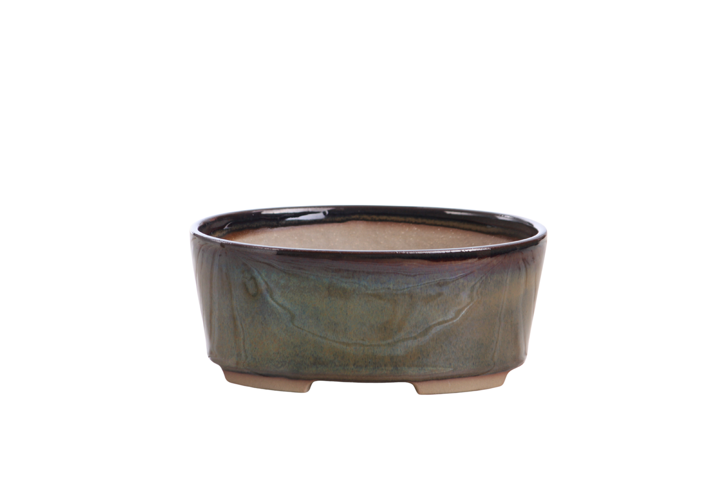 Willow Bonsai Ceramics Oval A Bonsai Pot 6 Inch – Straight‑Sided Oval Ceramic Bonsai & Succulent Planter, High‑Fired Frost‑Proof Stoneware with Drainage & Wiring Holes, Handmade in USA (Dark Honey)