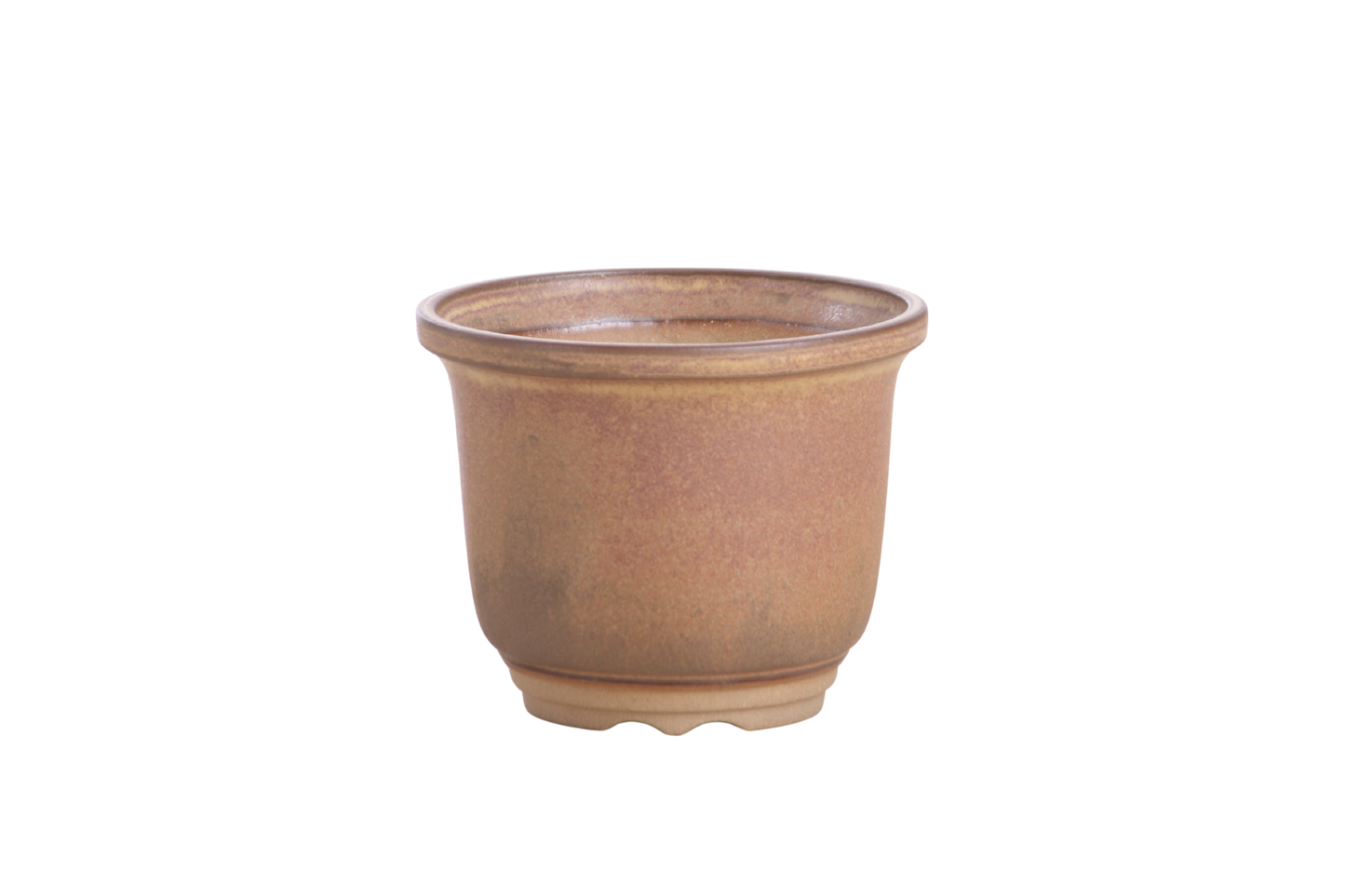 Willow Bonsai Ceramics Flute Bonsai Pot 4 Inch – Round Semi‑Cascade Ceramic Bonsai & Succulent Planter with Fluted Profile and Banded Base, High‑Fired Frost‑Proof Stoneware, Handmade in USA (Deep Stone)