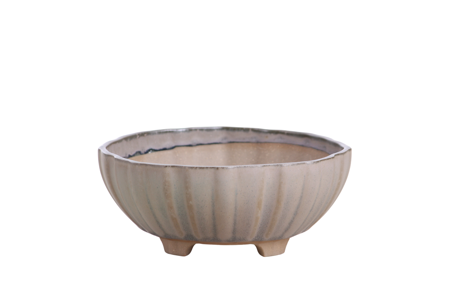 Willow Bonsai Ceramics Lily Bonsai Pot 6 Inch – Sculpted Rounded Ceramic Bonsai & Succulent Planter with Wavy Profile, High‑Fired Frost‑Proof Stoneware, Handmade in USA (Ocean)