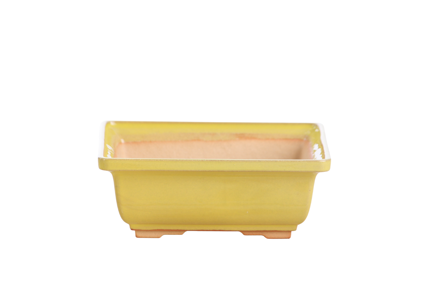 Willow Bonsai Ceramics Square Bonsai Pot 6 Inch – Low‑Profile Square Ceramic Bonsai & Succulent Planter with Accentuated Rim, High‑Fired Frost‑Proof Stoneware, Handmade in USA (Yellow)
