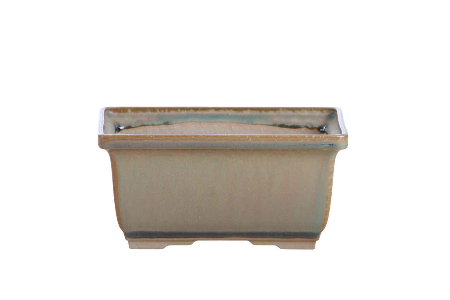 Willow Bonsai Ceramics Rectangle Deep Bonsai Pot 6 Inch – Higher‑Profile Rectangular Ceramic Bonsai & Succulent Planter with Accentuated Rim, High‑Fired Frost‑Proof Stoneware, Handmade in USA (Speckled Moss)