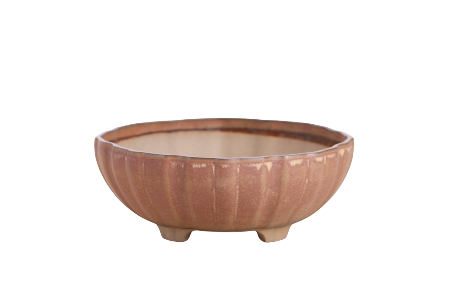 Willow Bonsai Ceramics Lily Bonsai Pot 7 Inch – Sculpted Rounded Ceramic Bonsai & Succulent Planter with Wavy Profile, High‑Fired Frost‑Proof Stoneware, Handmade in USA (Deep Stone)