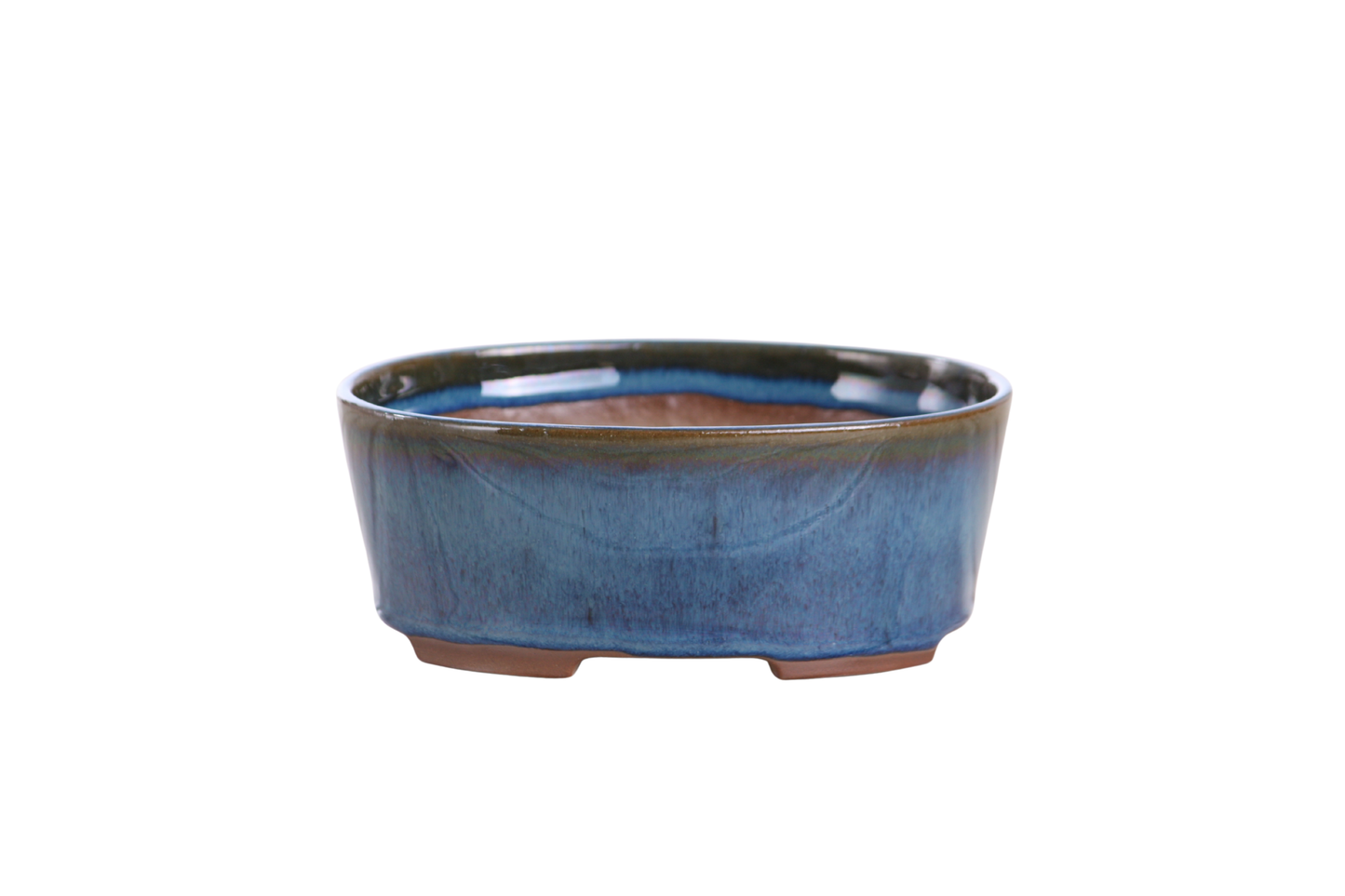 Willow Bonsai Ceramics Oval A Bonsai Pot 5 Inch – Straight‑Sided Oval Ceramic Bonsai & Succulent Planter, High‑Fired Frost‑Proof Stoneware with Drainage & Wiring Holes, Handmade in USA (Peacock)