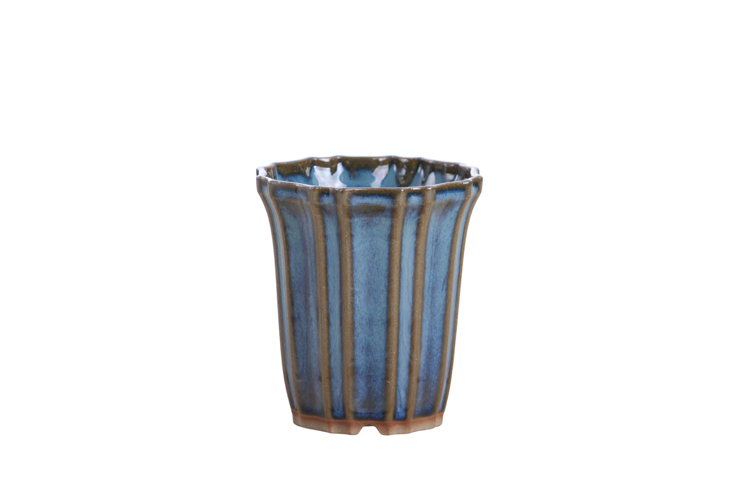 Willow Bonsai Ceramics Flower Design Cascade Bonsai Pot 3 Inch – Elegant Tall Ceramic Bonsai & Succulent Planter, High‑Fired Frost‑Proof Stoneware with Drainage & Wiring Holes, Handmade in USA (Peacock 2025)