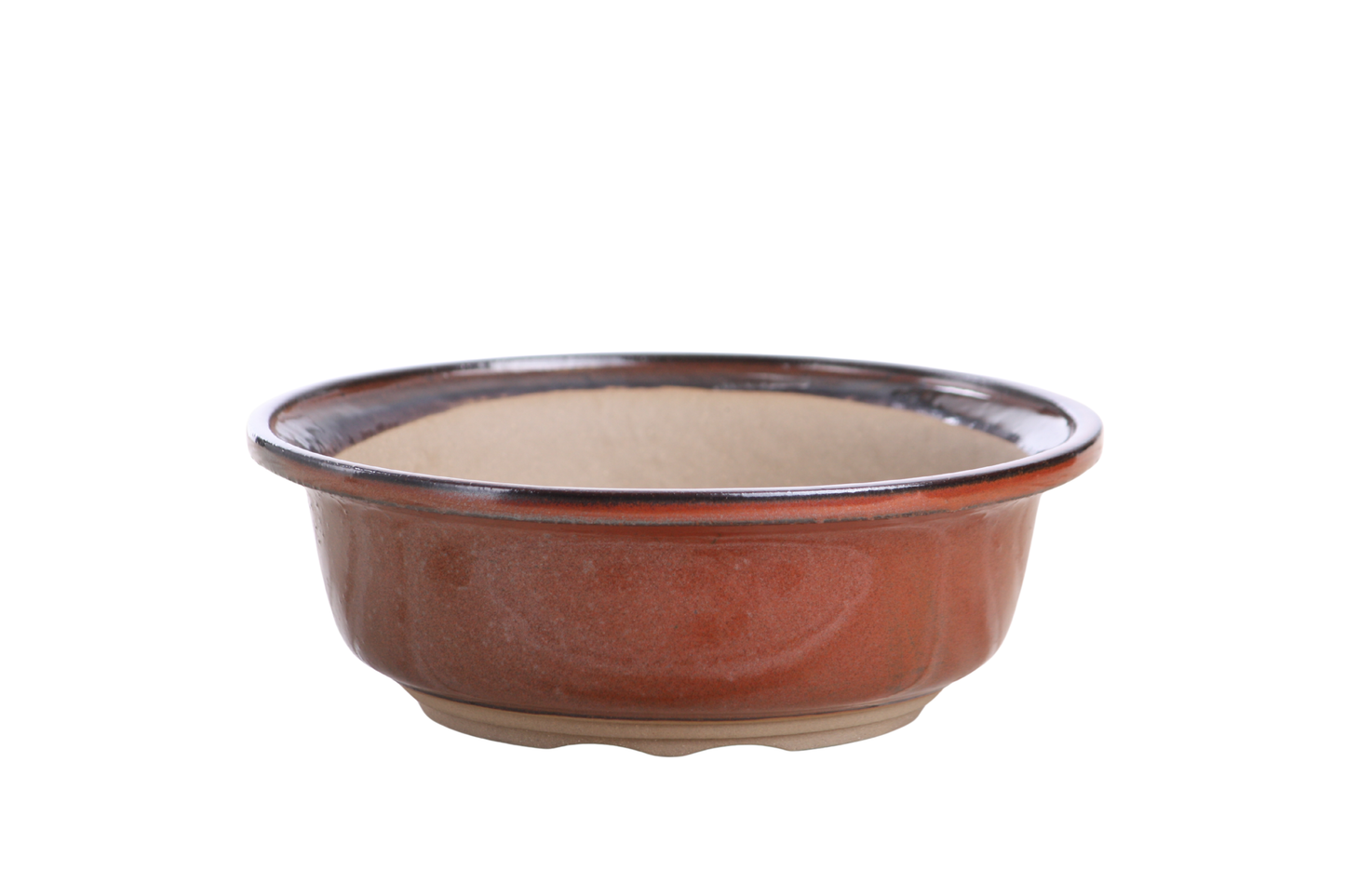 Willow Bonsai Ceramics Round Bonsai Pot 7 Inch – Round Ceramic Bonsai & Succulent Planter with Accentuated Rim and Sculpted Foot Ring, High‑Fired Frost‑Proof Stoneware, Handmade in USA (Sunset)