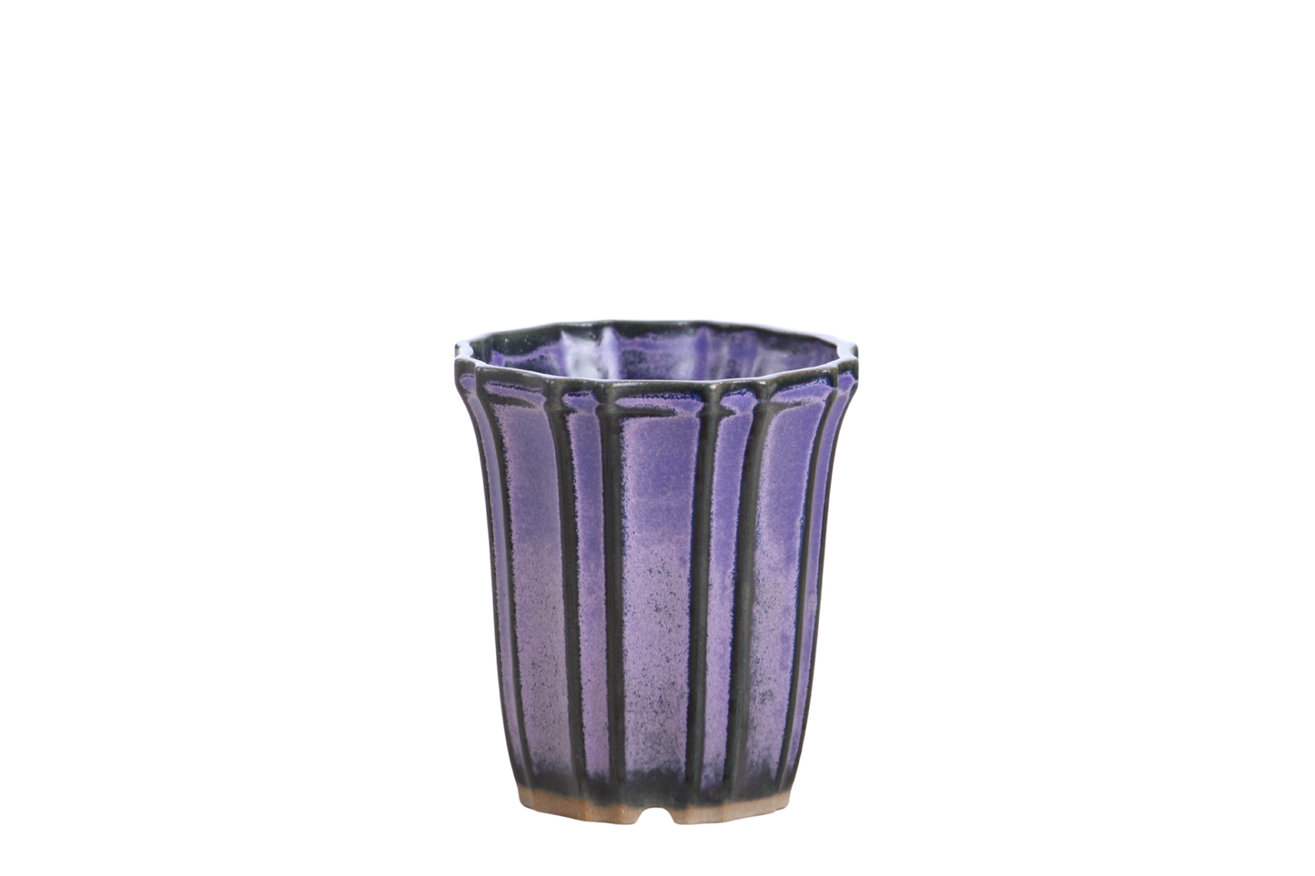 Willow Bonsai Ceramics Flower Design Cascade Bonsai Pot 3 Inch – Elegant Tall Ceramic Bonsai & Succulent Planter, High‑Fired Frost‑Proof Stoneware with Drainage & Wiring Holes, Handmade in USA (Purple)