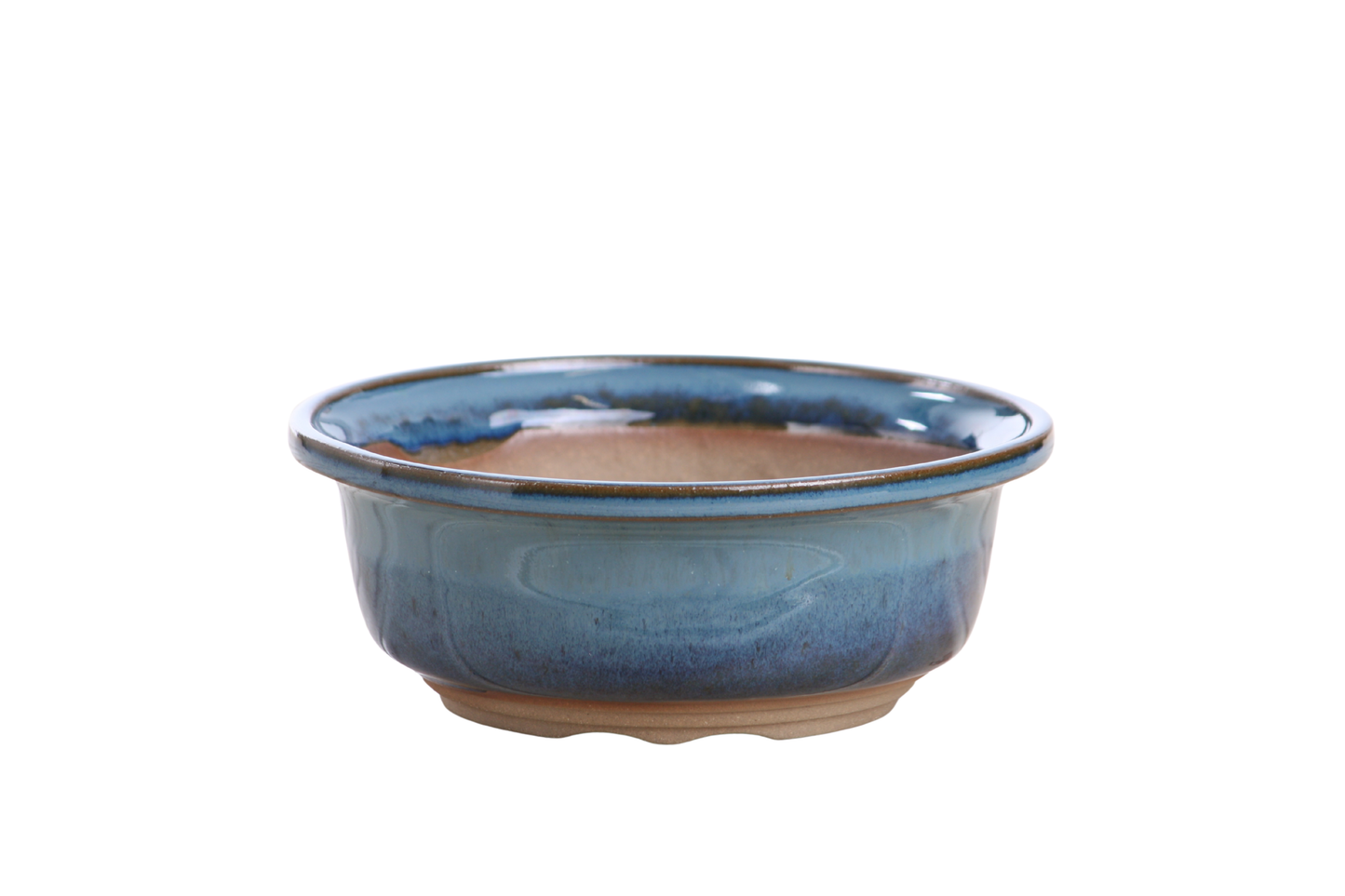 Willow Bonsai Ceramics Round Bonsai Pot 6 Inch – Round Ceramic Bonsai & Succulent Planter with Accentuated Rim and Sculpted Foot Ring, High‑Fired Frost‑Proof Stoneware, Handmade in USA (Peacock)