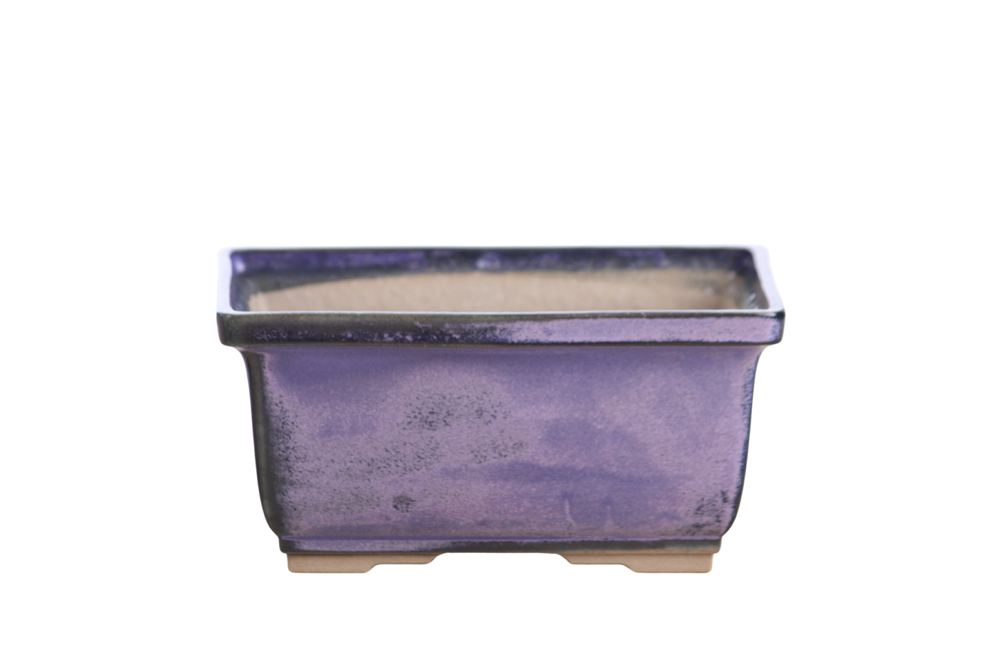 Willow Bonsai Ceramics Rectangle Deep Bonsai Pot 6 Inch – Higher‑Profile Rectangular Ceramic Bonsai & Succulent Planter with Accentuated Rim, High‑Fired Frost‑Proof Stoneware, Handmade in USA (Purple)