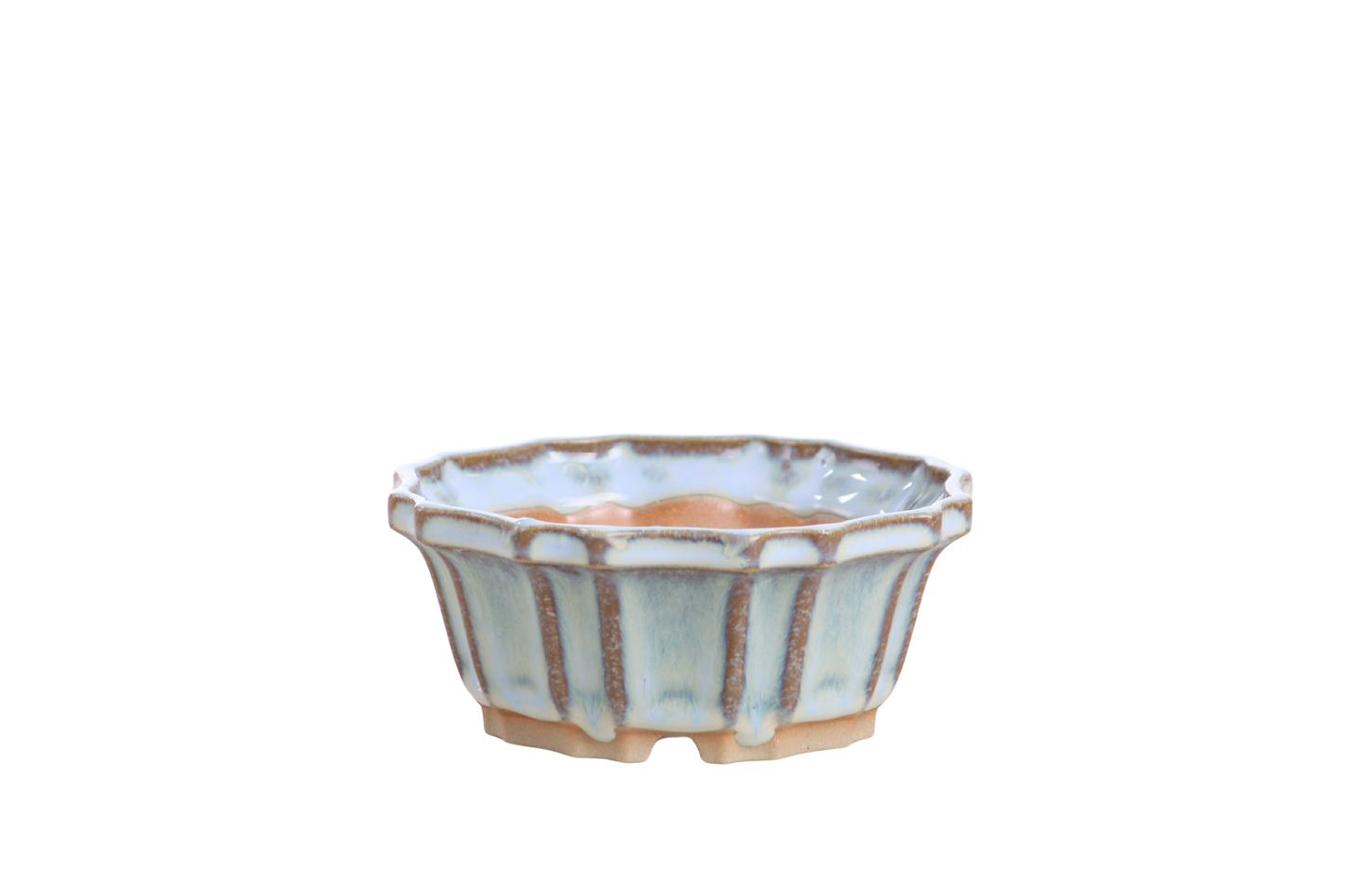 Willow Bonsai Ceramics Flower Design Bonsai Pot 4.5 Inch – Elegant Ceramic Bonsai & Succulent Planter, High‑Fired Frost‑Proof Stoneware with Drainage & Wiring Holes, Handmade in USA (Glacier)