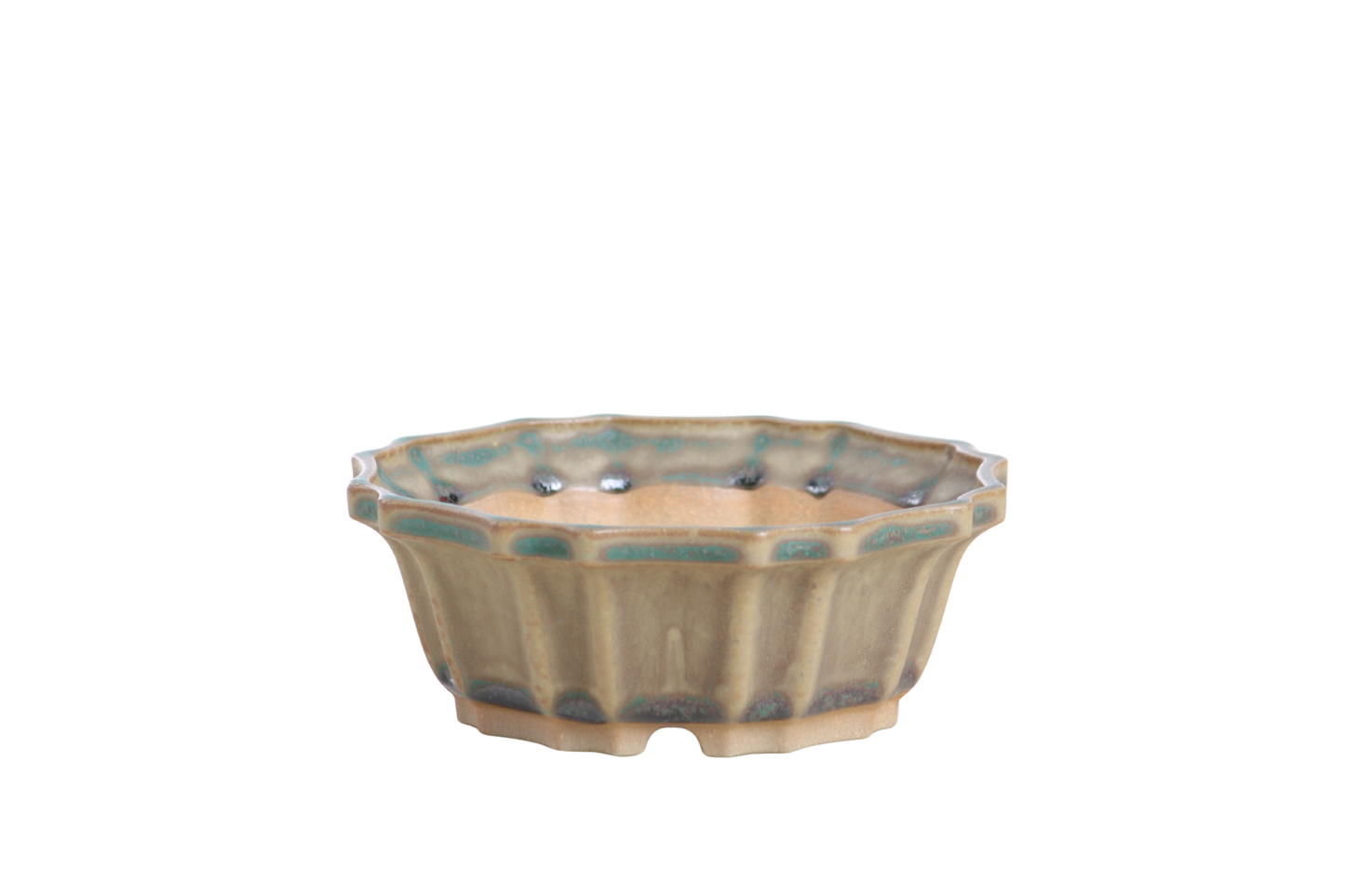 Willow Bonsai Ceramics Flower Design Bonsai Pot 5 Inch – Elegant Ceramic Bonsai & Succulent Planter, High‑Fired Frost‑Proof Stoneware with Drainage & Wiring Holes, Handmade in USA (Speckled Moss)
