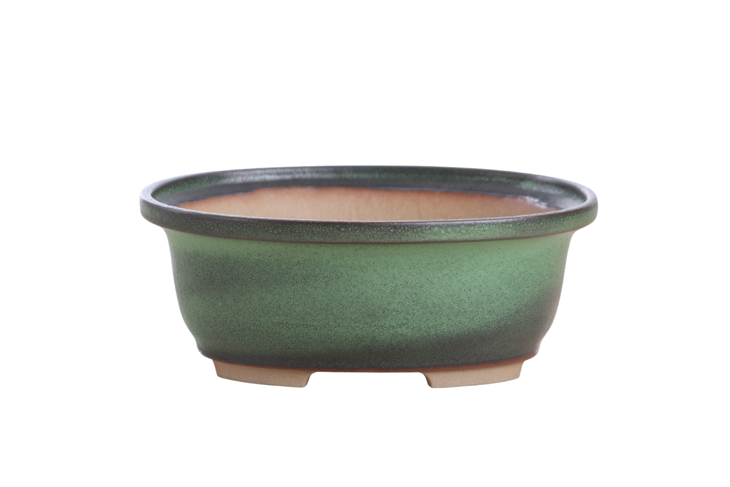 Willow Bonsai Ceramics Fat Bonsai Pot 7.5 Inch – Bold Oval Ceramic Bonsai & Succulent Planter with Accentuated Rim, High‑Fired Frost‑Proof Stoneware, Handmade in USA (Avocado)