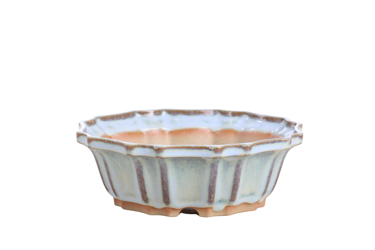 Willow Bonsai Ceramics Flower Design Bonsai Pot 6.5 Inch – Elegant Ceramic Bonsai & Succulent Planter, High‑Fired Frost‑Proof Stoneware with Drainage & Wiring Holes, Handmade in USA (Glacier)