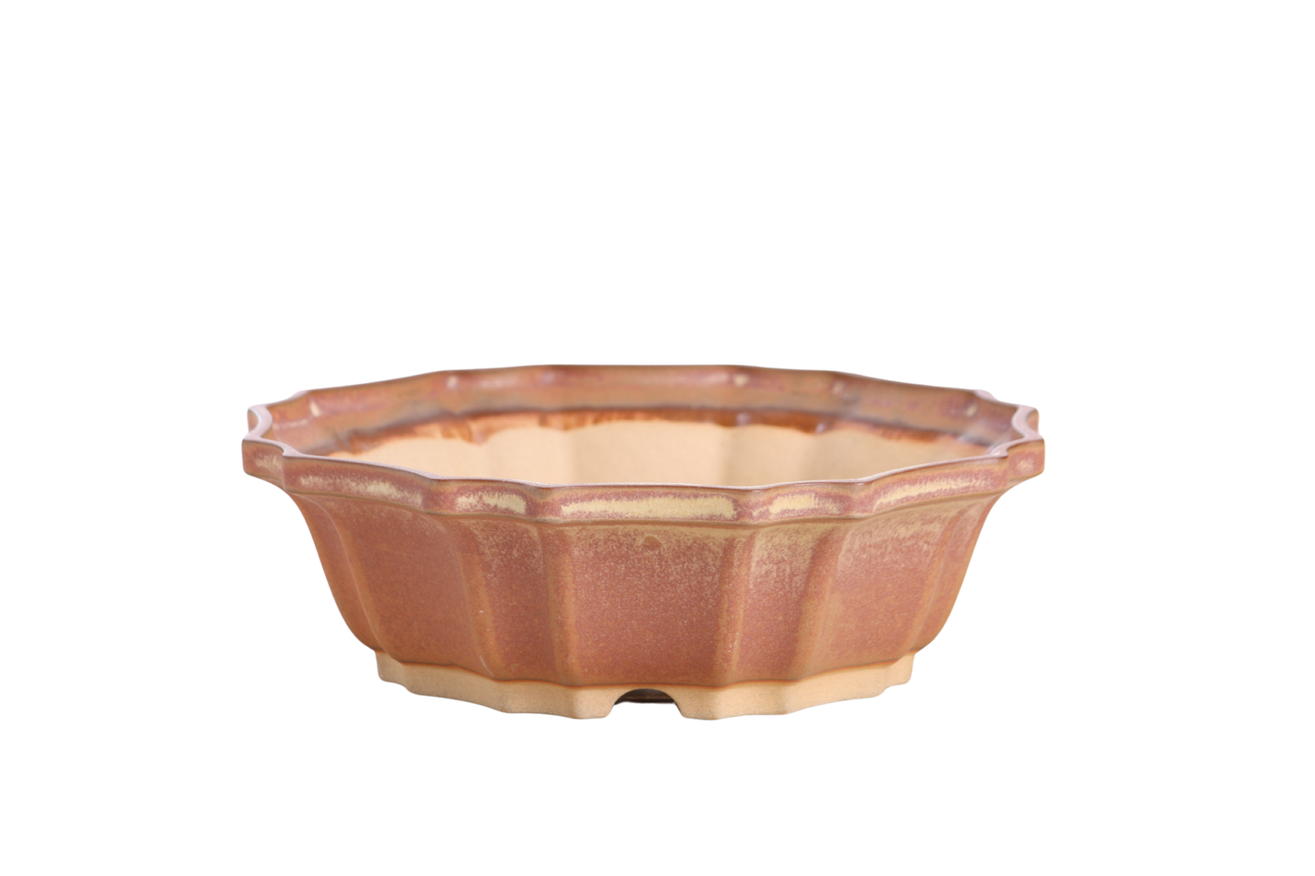 Willow Bonsai Ceramics Flower Design Bonsai Pot 8 Inch – Elegant Ceramic Bonsai & Succulent Planter, High‑Fired Frost‑Proof Stoneware with Drainage & Wiring Holes, Handmade in USA (Deep Stone)