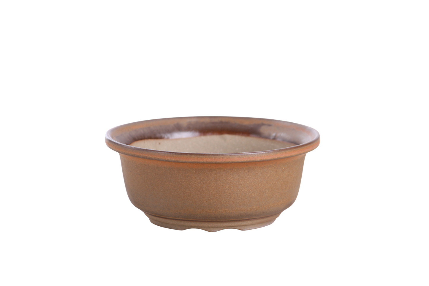 Willow Bonsai Ceramics Round Bonsai Pot 5.5 Inch – Round Ceramic Bonsai & Succulent Planter with Accentuated Rim and Sculpted Foot Ring, High‑Fired Frost‑Proof Stoneware, Handmade in USA (Deep Stone)