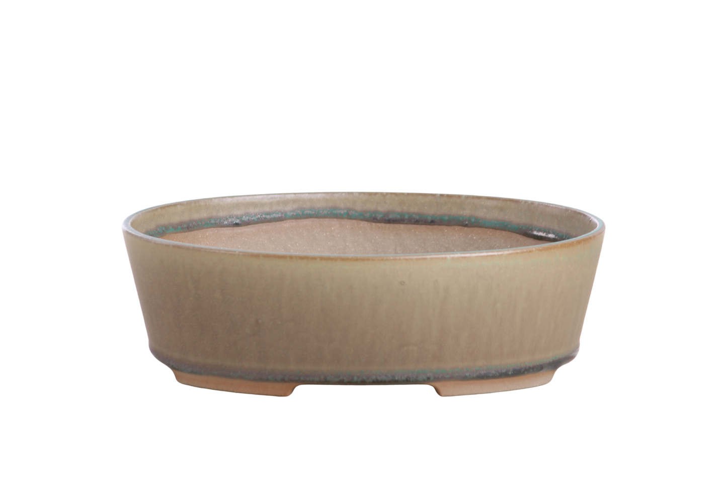 Willow Bonsai Ceramics Oval A Bonsai Pot 8 Inch – Straight‑Sided Oval Ceramic Bonsai & Succulent Planter, High‑Fired Frost‑Proof Stoneware with Drainage & Wiring Holes, Handmade in USA (Speckled Moss)