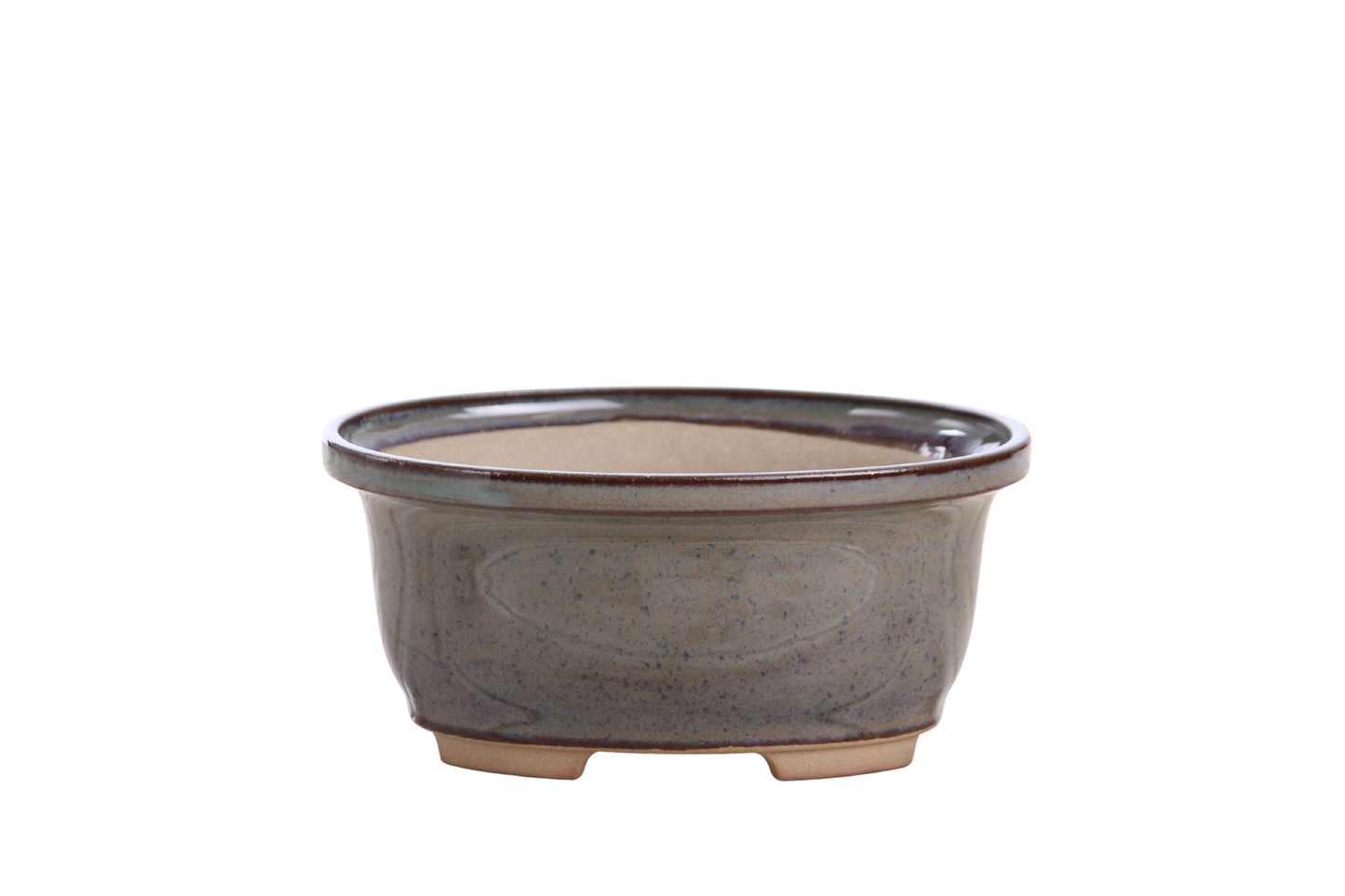 Willow Bonsai Ceramics Fat Bonsai Pot 5.5 Inch – Bold Oval Ceramic Bonsai & Succulent Planter with Accentuated Rim, High‑Fired Frost‑Proof Stoneware, Handmade in USA (Starry Night)