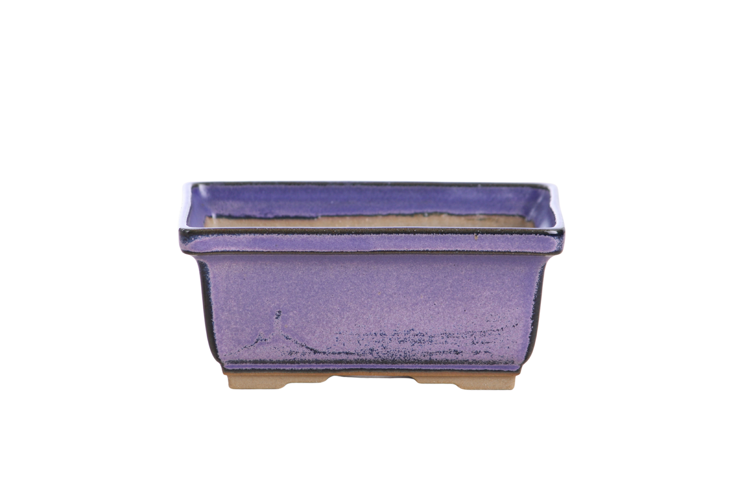 Willow Bonsai Ceramics Rectangle Deep Bonsai Pot 5 Inch – Higher‑Profile Rectangular Ceramic Bonsai & Succulent Planter with Accentuated Rim, High‑Fired Frost‑Proof Stoneware, Handmade in USA (Purple)