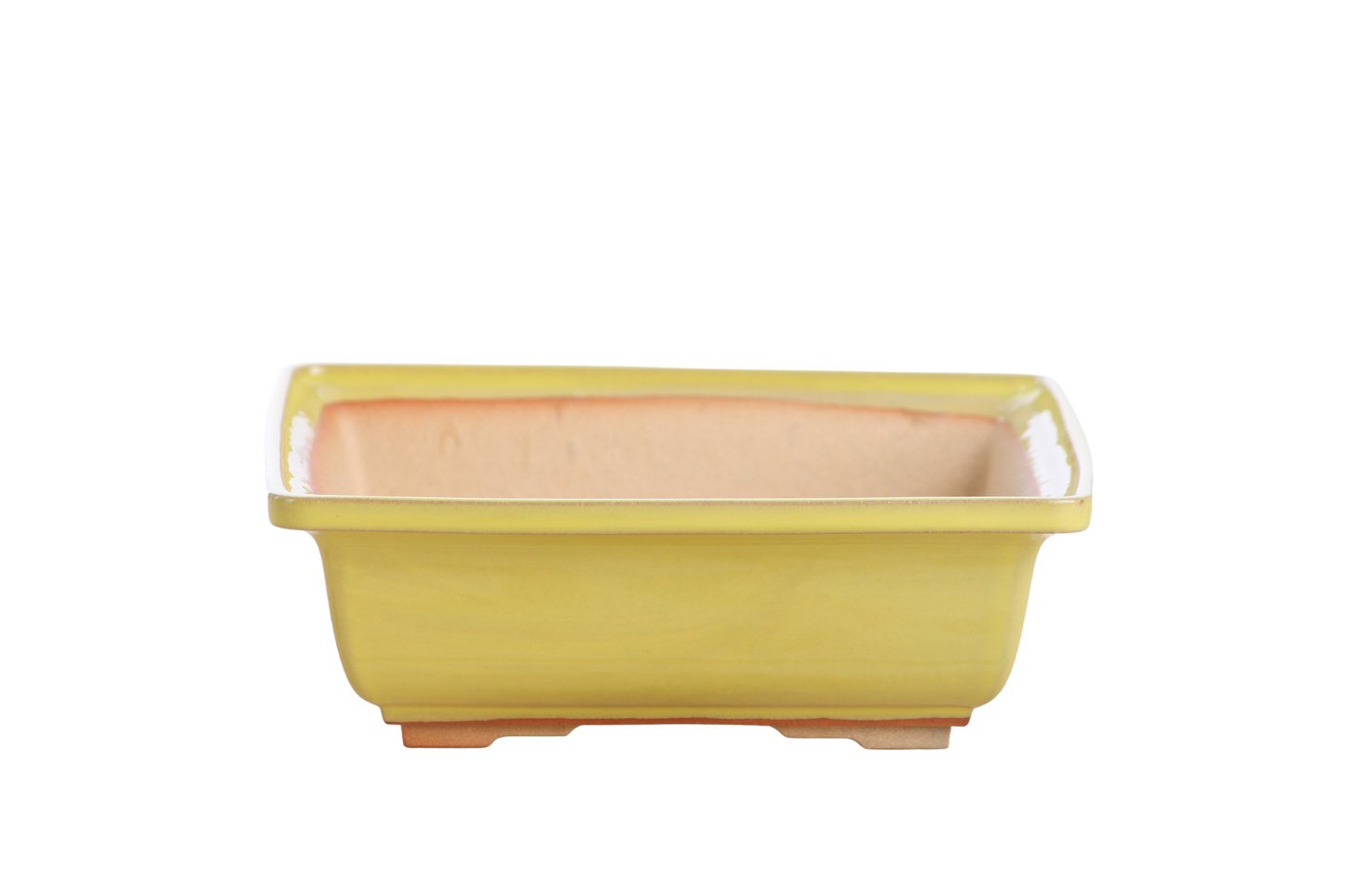 Willow Bonsai Ceramics Square Bonsai Pot 7 Inch – Low‑Profile Square Ceramic Bonsai & Succulent Planter with Accentuated Rim, High‑Fired Frost‑Proof Stoneware, Handmade in USA (Yellow)