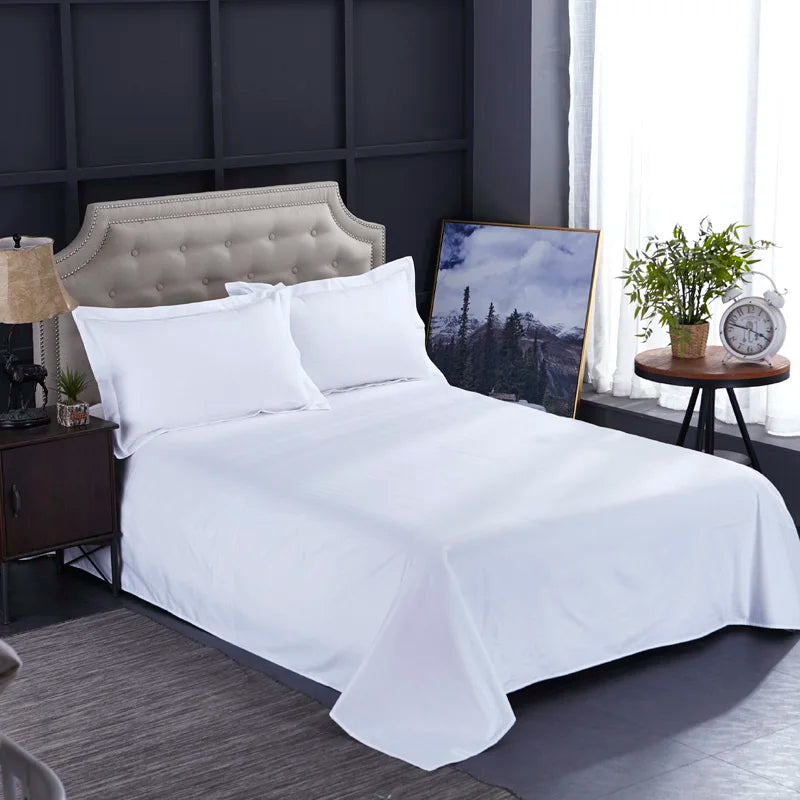 Degella Luxury Stripe Egyptian Cotton White Bedding Set