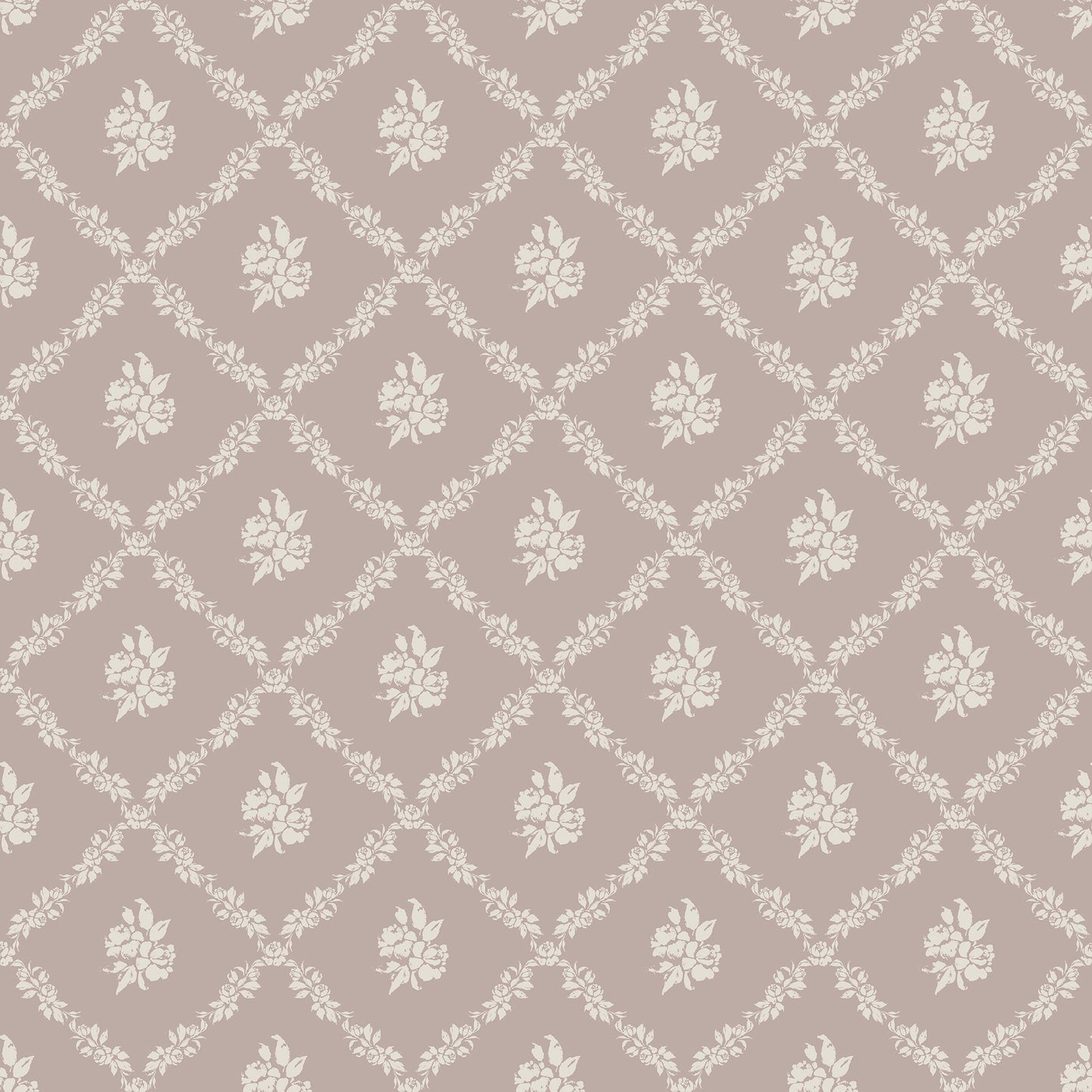 Della Dusty Pink Floral Trellis Wallpaper