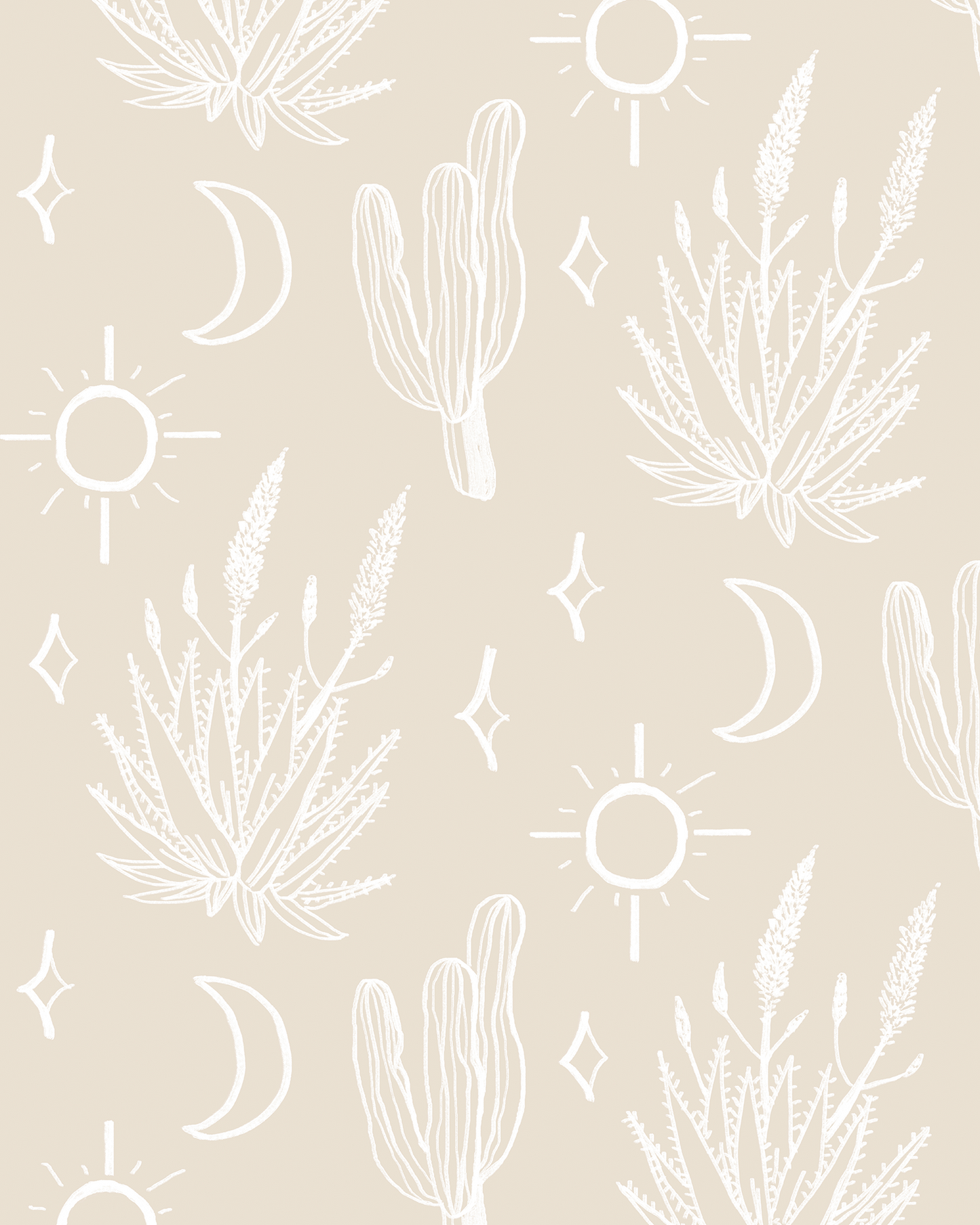 Desert Sky Wallpaper, large pattern, sand and white