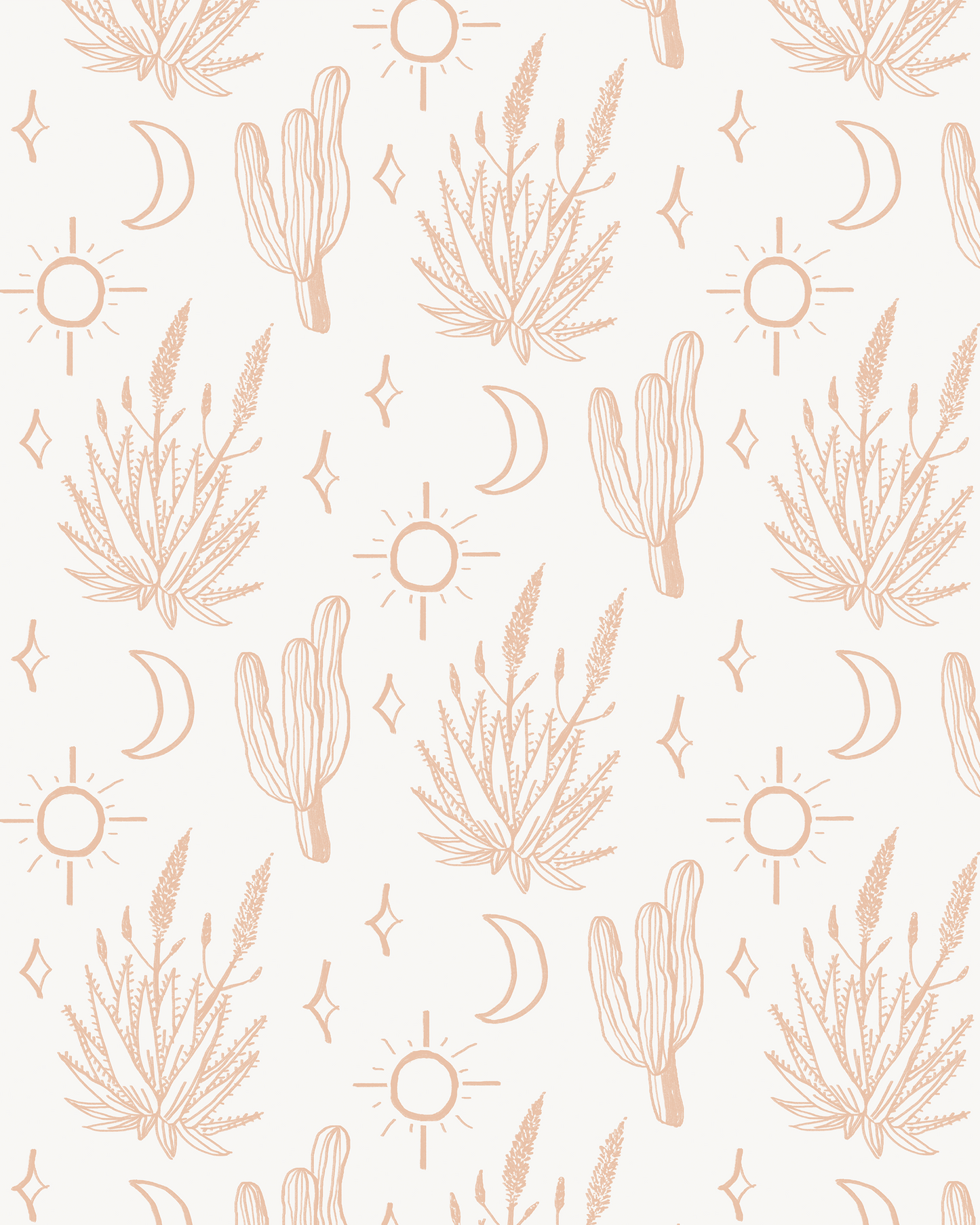 Desert Sky Wallpaper, small pattern, white and clay