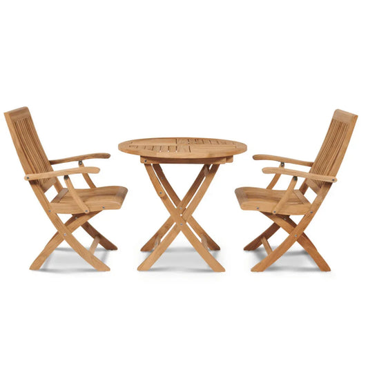 Devon Teak Patio Round Bistro Set 3PC