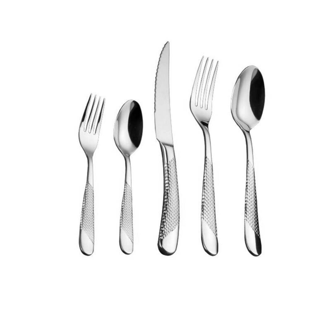 Diagonal Textured Stainless Steel Cutlery Set