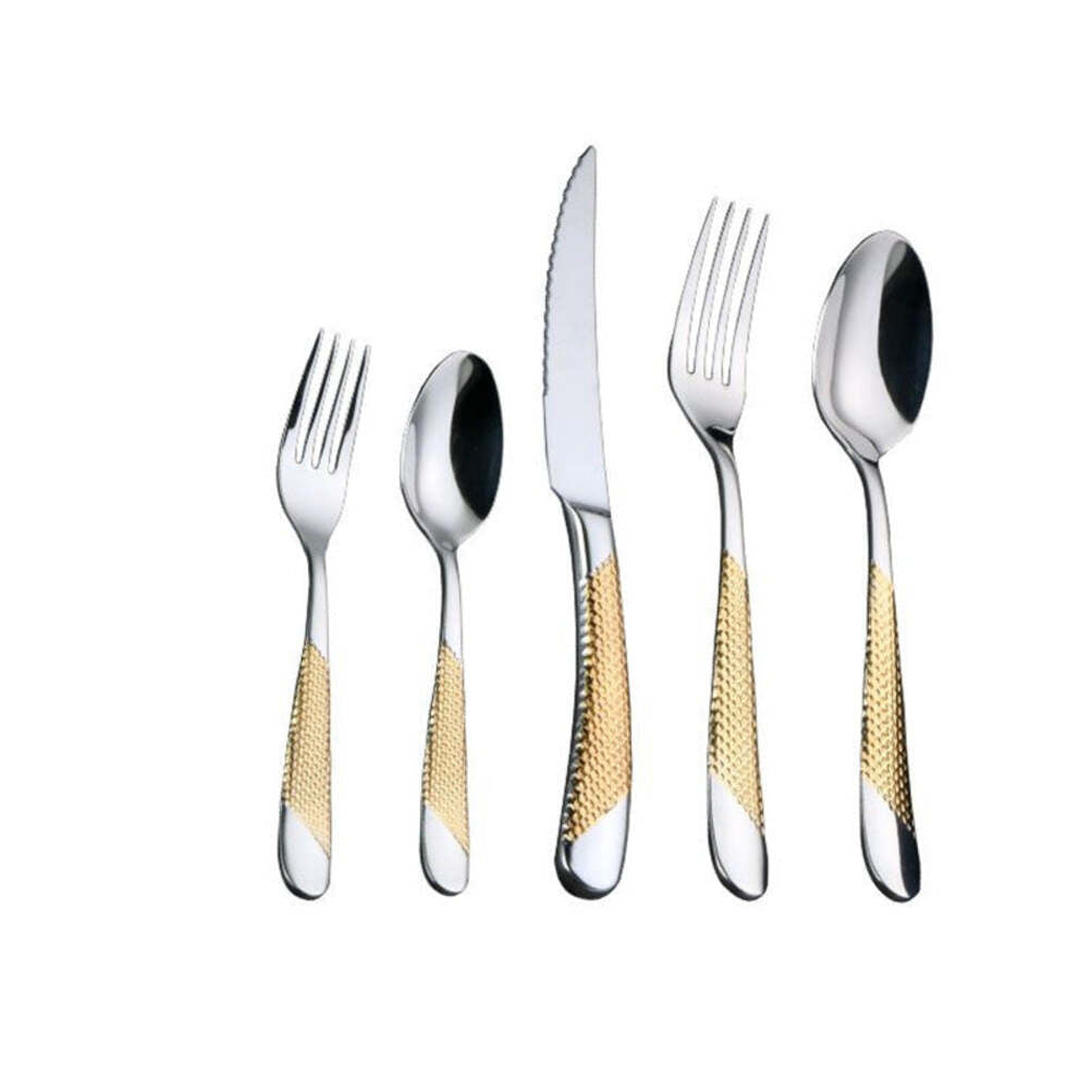 Diagonal Textured Stainless Steel Cutlery Set