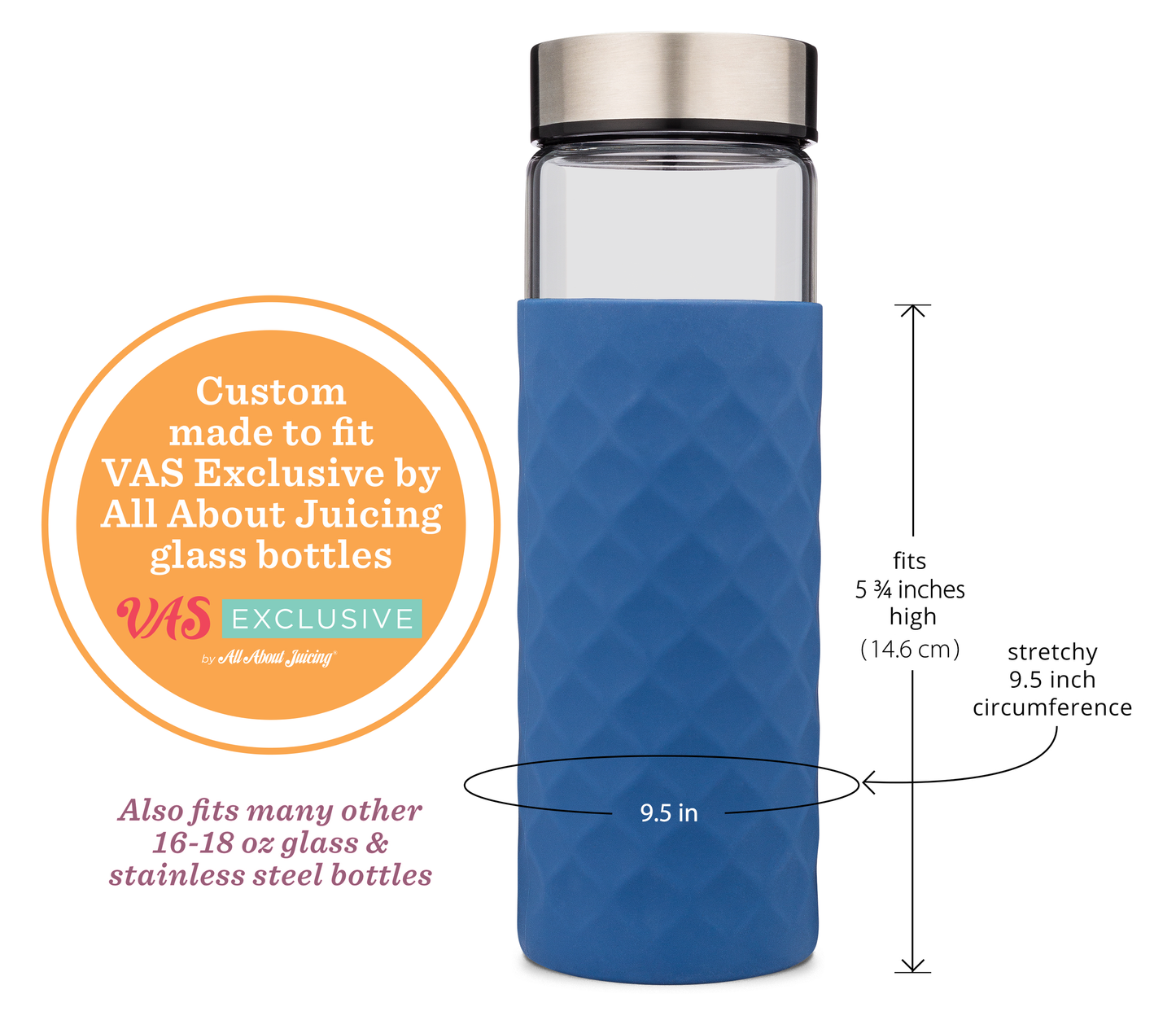 Diamond Lattice Silicone Bottle Sleeves Set, for 16oz Bottles