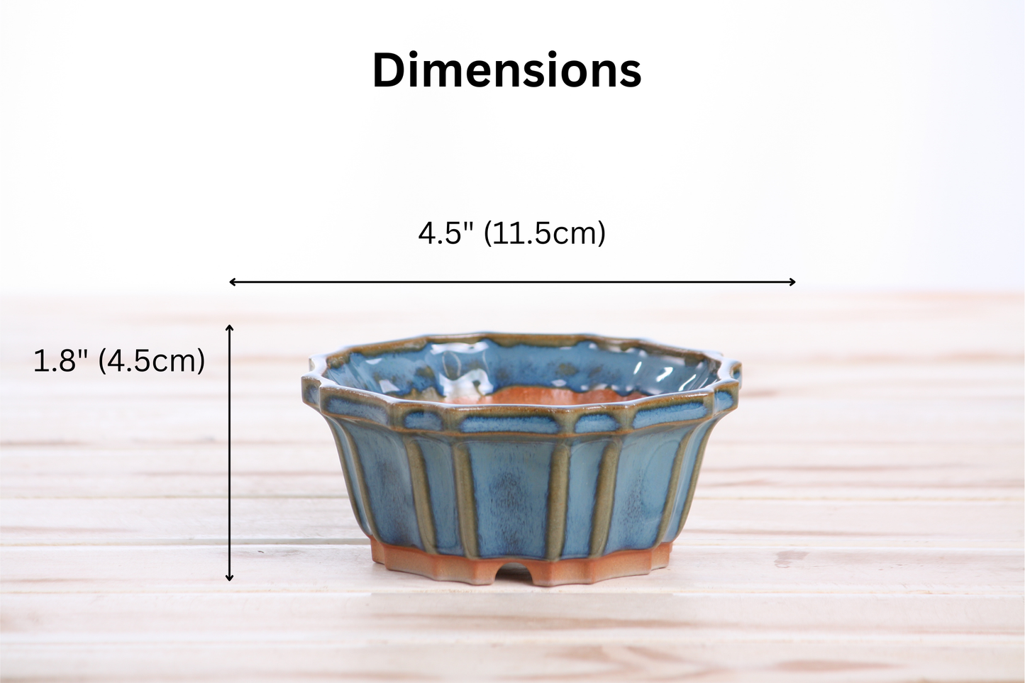 Willow Bonsai Ceramics Flower Design Bonsai Pot 4.5 Inch – Elegant Ceramic Bonsai & Succulent Planter, High‑Fired Frost‑Proof Stoneware with Drainage & Wiring Holes, Handmade in USA (Peacock 2025)