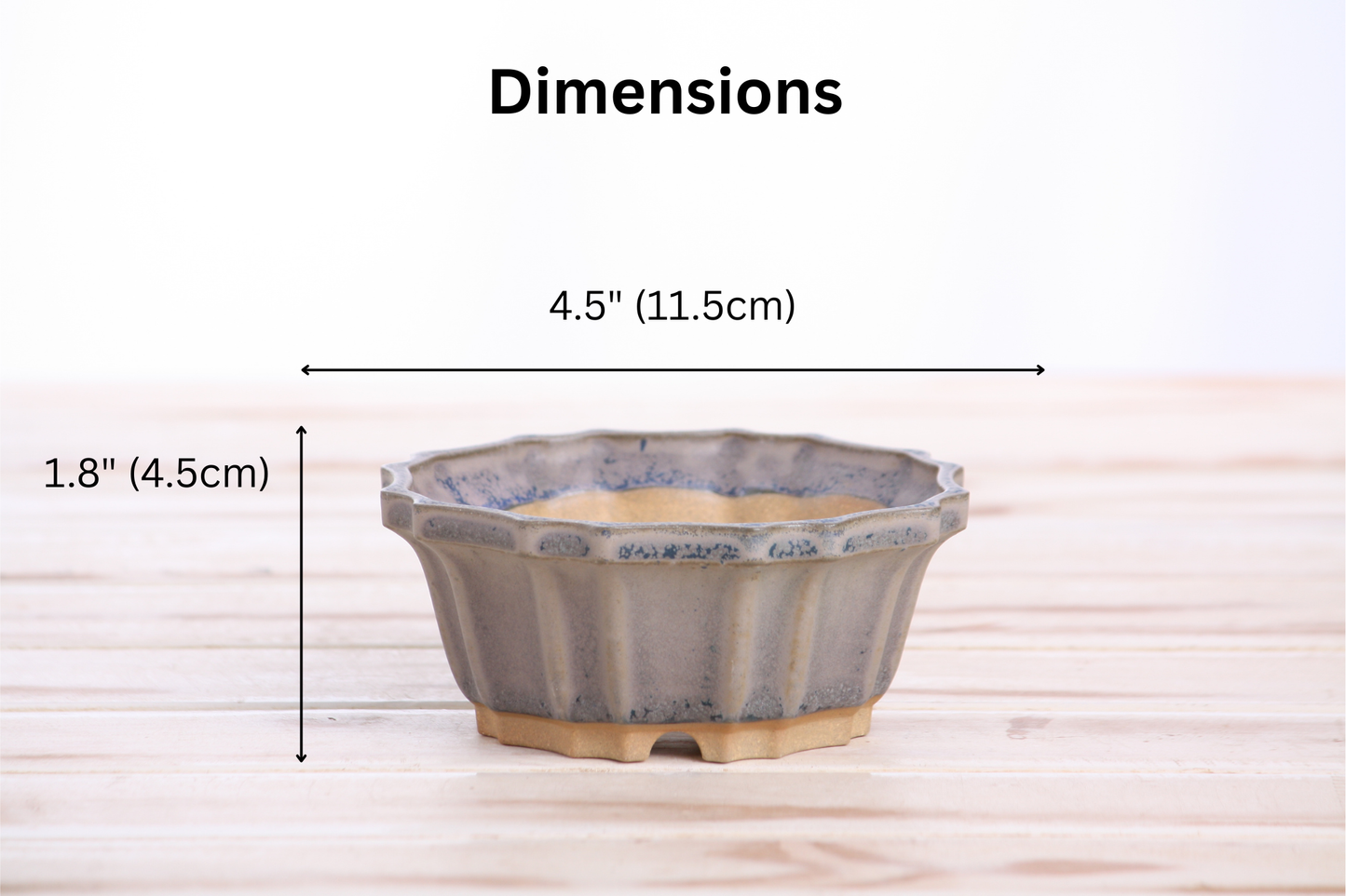 Willow Bonsai Ceramics Flower Design Bonsai Pot 4.5 Inch – Elegant Ceramic Bonsai & Succulent Planter, High‑Fired Frost‑Proof Stoneware with Drainage & Wiring Holes, Handmade in USA (Ocean)