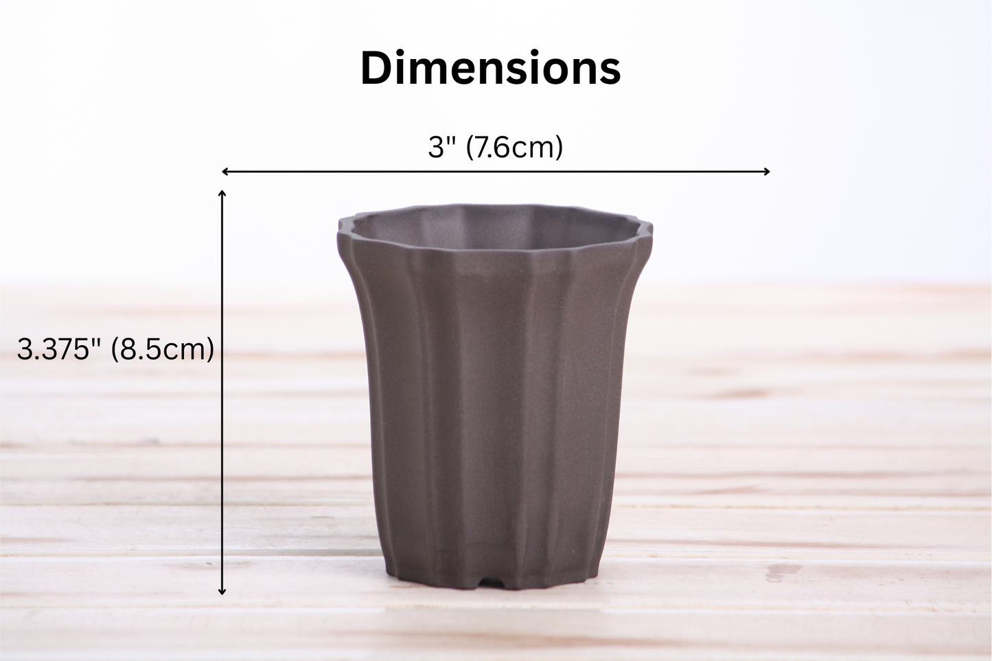 Willow Bonsai Ceramics Flower Design Cascade Bonsai Pot 3 Inch – Elegant Tall Ceramic Bonsai & Succulent Planter, High‑Fired Frost‑Proof Stoneware with Drainage & Wiring Holes, Handmade in USA (Unglazed Black)