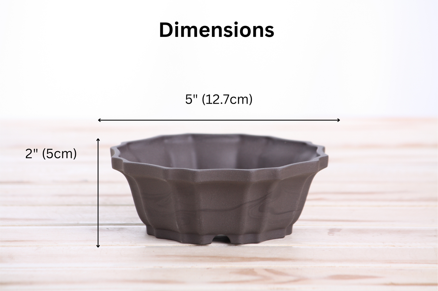 Willow Bonsai Ceramics Flower Design Bonsai Pot 5 Inch – Elegant Ceramic Bonsai & Succulent Planter, High‑Fired Frost‑Proof Stoneware with Drainage & Wiring Holes, Handmade in USA (Unglazed Black)