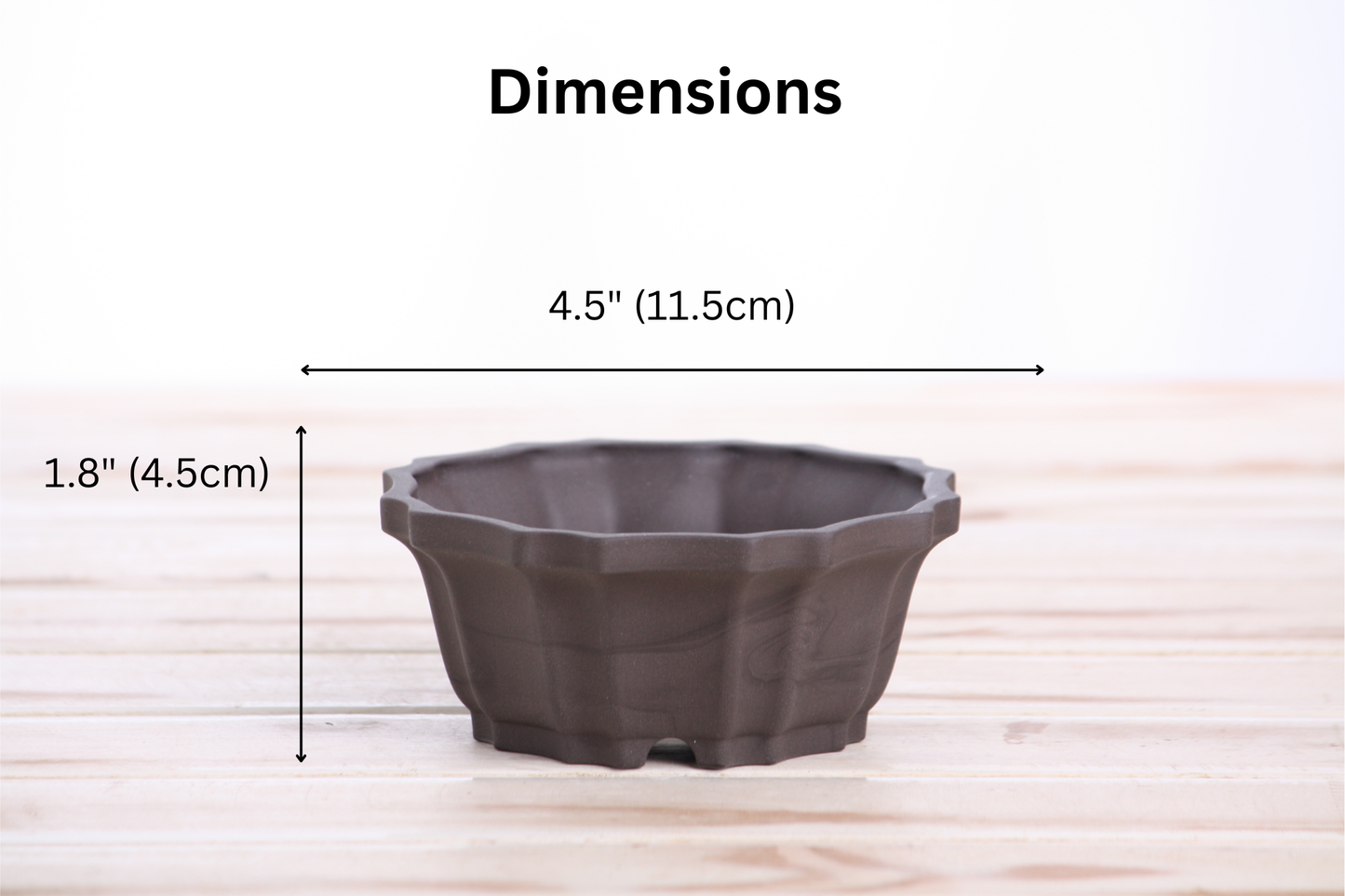 Willow Bonsai Ceramics Flower Design Bonsai Pot 4.5 Inch – Elegant Ceramic Bonsai & Succulent Planter, High‑Fired Frost‑Proof Stoneware with Drainage & Wiring Holes, Handmade in USA (Unglazed Black)