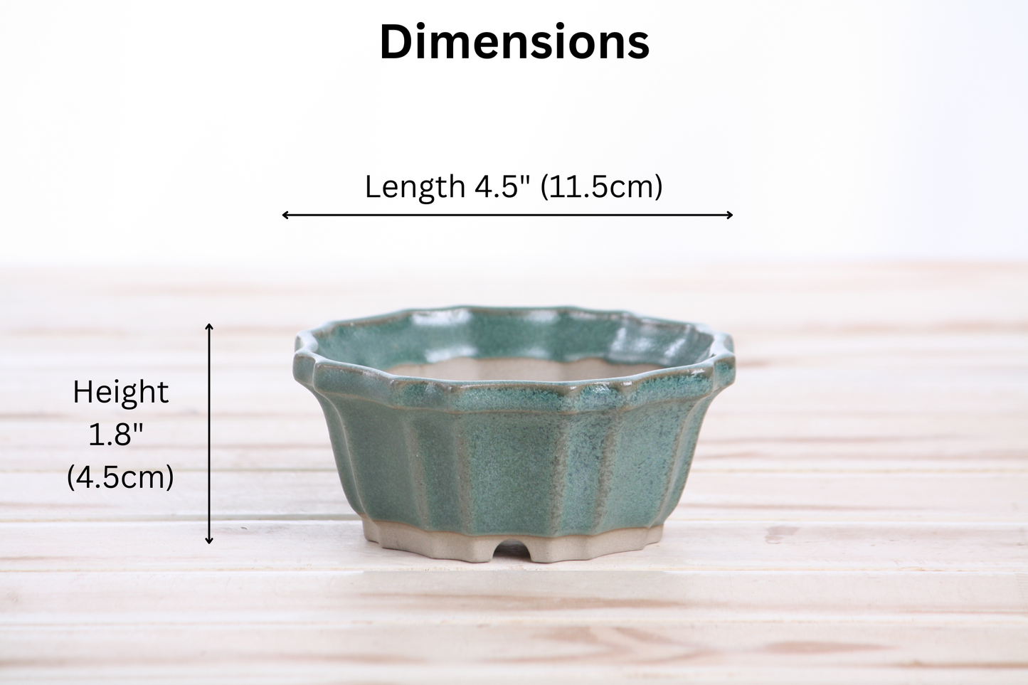 Willow Bonsai Ceramics Flower Design Bonsai Pot 4.5 Inch – Elegant Ceramic Bonsai & Succulent Planter, High‑Fired Frost‑Proof Stoneware with Drainage & Wiring Holes, Handmade in USA (Seaweed 2023)