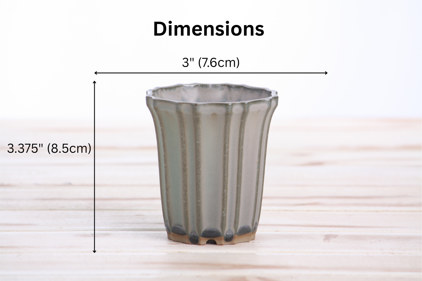 Willow Bonsai Ceramics Flower Design Cascade Bonsai Pot 3 Inch – Elegant Tall Ceramic Bonsai & Succulent Planter, High‑Fired Frost‑Proof Stoneware with Drainage & Wiring Holes, Handmade in USA (Ocean)