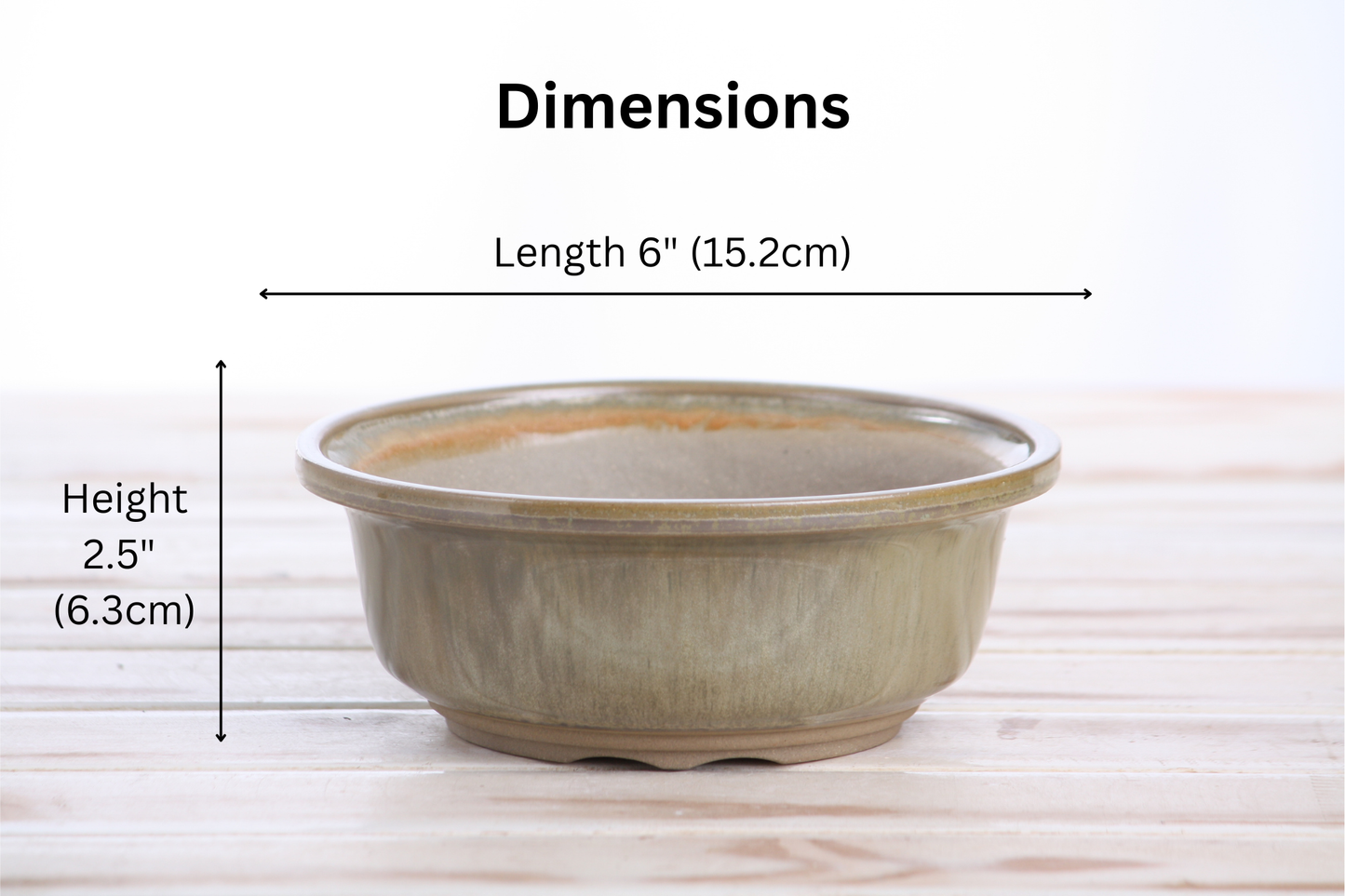 Willow Bonsai Ceramics Round Bonsai Pot 6 Inch – Round Ceramic Bonsai & Succulent Planter with Accentuated Rim and Sculpted Foot Ring, High‑Fired Frost‑Proof Stoneware, Handmade in USA (Copenhagen)