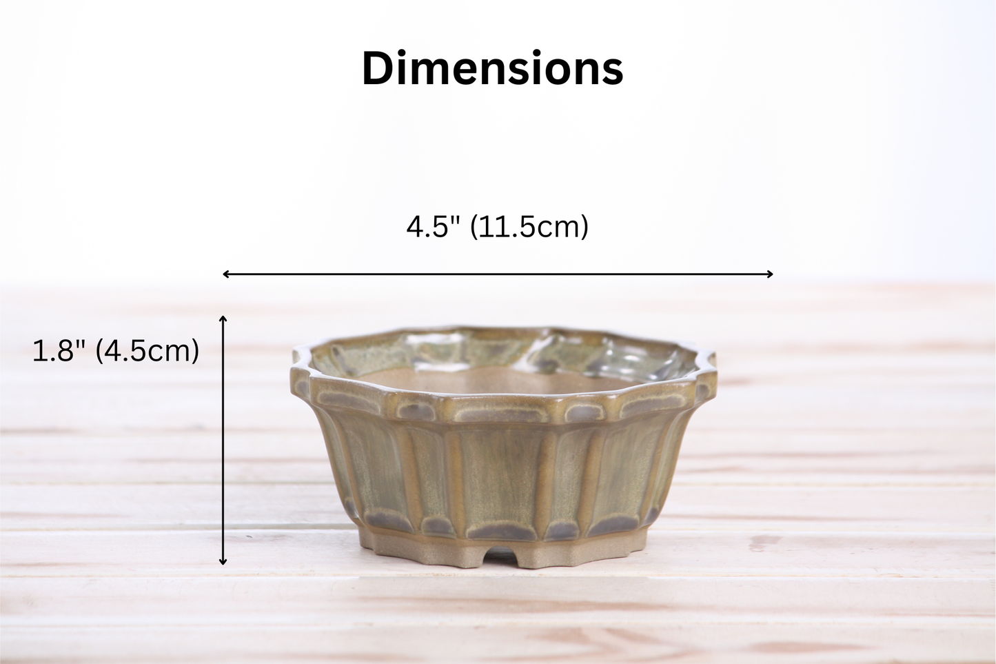 Willow Bonsai Ceramics Flower Design Bonsai Pot 4.5 Inch – Elegant Ceramic Bonsai & Succulent Planter, High‑Fired Frost‑Proof Stoneware with Drainage & Wiring Holes, Handmade in USA (Copenhagen)