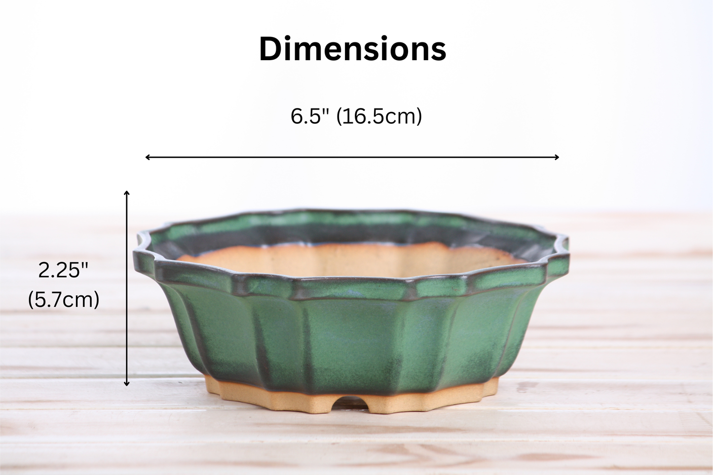 Willow Bonsai Ceramics Flower Design Bonsai Pot 6.5 Inch – Elegant Ceramic Bonsai & Succulent Planter, High‑Fired Frost‑Proof Stoneware with Drainage & Wiring Holes, Handmade in USA (Avocado)