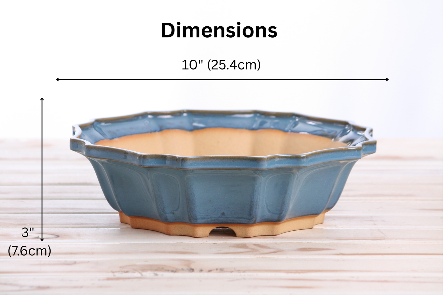 Willow Bonsai Ceramics Flower Design Bonsai Pot 10 Inch – Elegant Ceramic Bonsai & Succulent Planter, High‑Fired Frost‑Proof Stoneware with Drainage & Wiring Holes, Handmade in USA (Peacock 2025)
