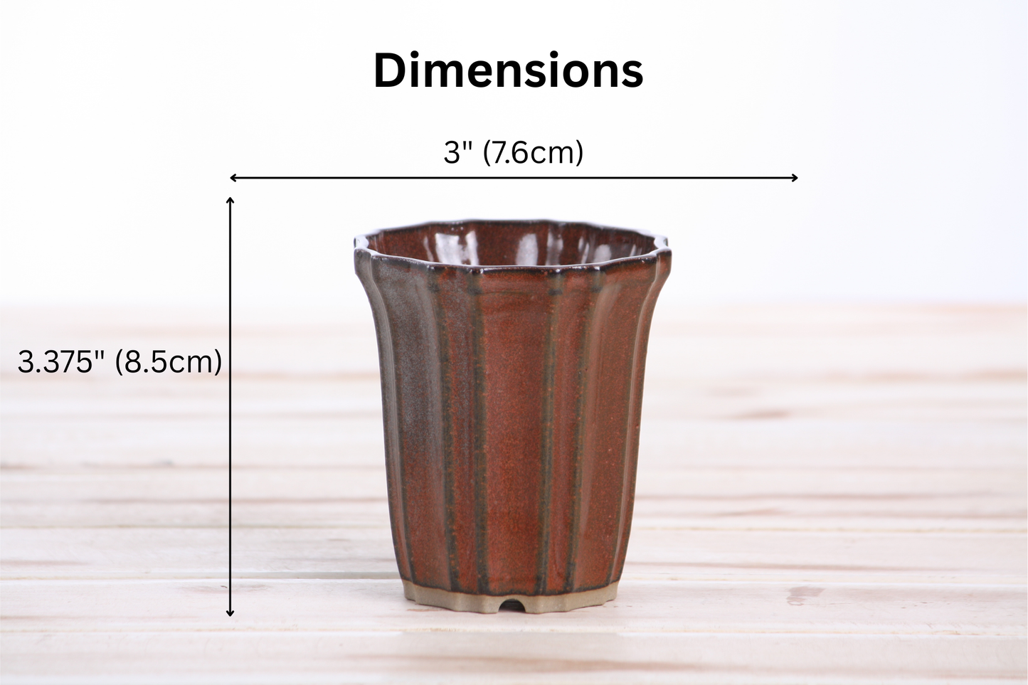 Willow Bonsai Ceramics Flower Design Cascade Bonsai Pot 3 Inch – Elegant Tall Ceramic Bonsai & Succulent Planter, High‑Fired Frost‑Proof Stoneware with Drainage & Wiring Holes, Handmade in USA (Sunset)