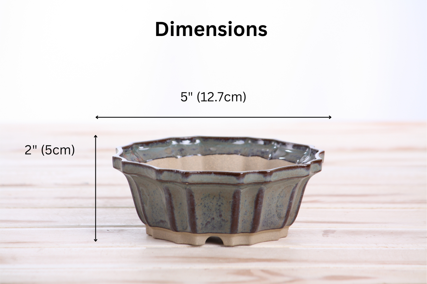 Willow Bonsai Ceramics Flower Design Bonsai Pot 5 Inch – Elegant Ceramic Bonsai & Succulent Planter, High‑Fired Frost‑Proof Stoneware with Drainage & Wiring Holes, Handmade in USA (Starry Night)