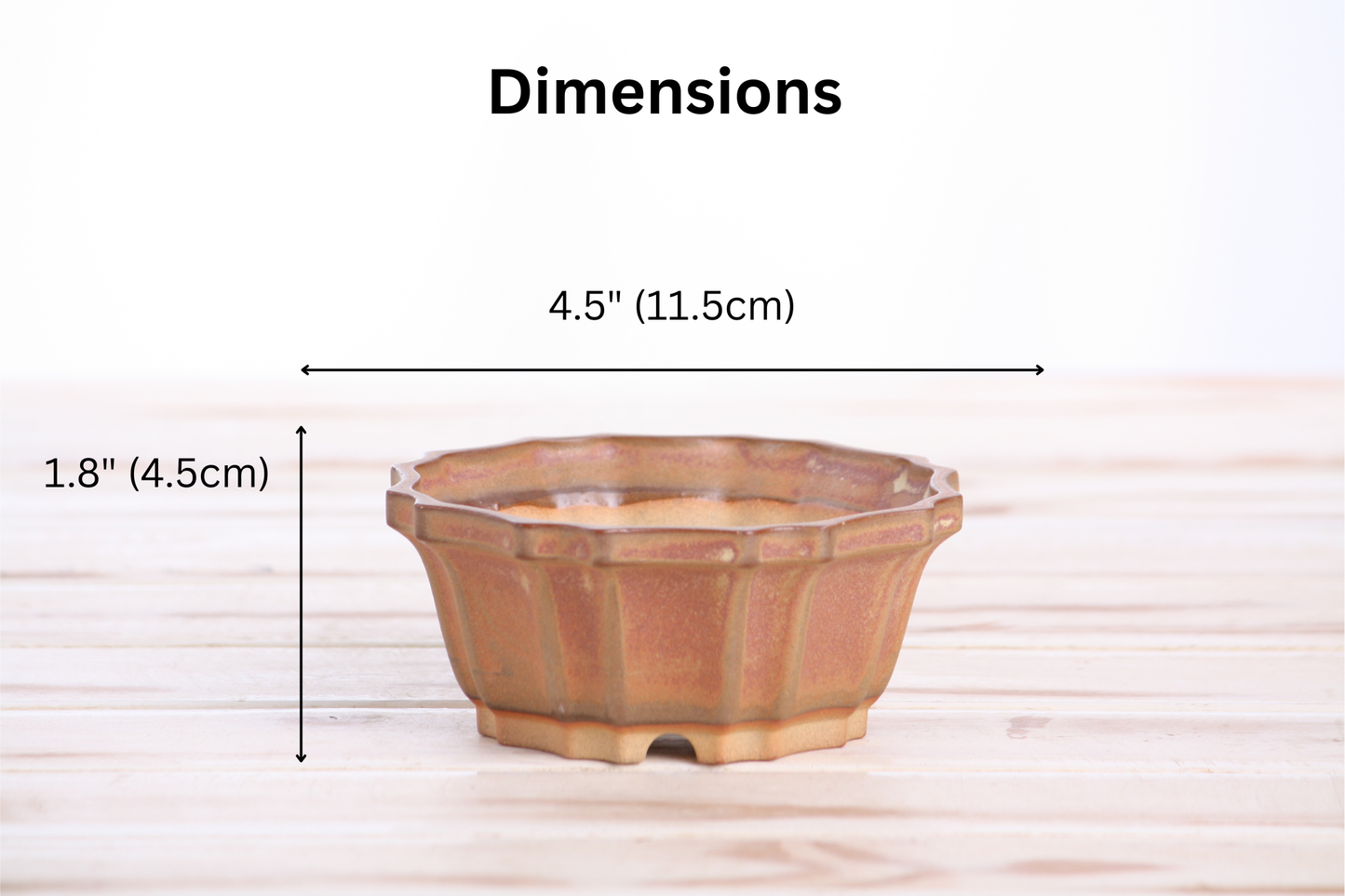 Willow Bonsai Ceramics Flower Design Bonsai Pot 4.5 Inch – Elegant Ceramic Bonsai & Succulent Planter, High‑Fired Frost‑Proof Stoneware with Drainage & Wiring Holes, Handmade in USA (Deep Stone)