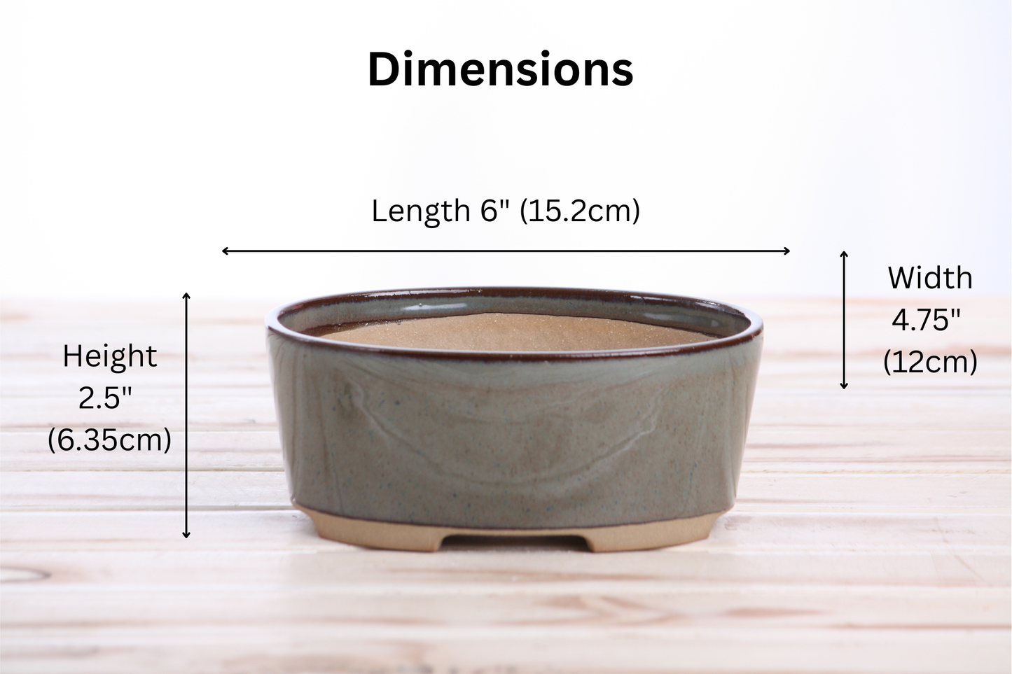 Willow Bonsai Ceramics Oval A Bonsai Pot 6 Inch – Straight‑Sided Oval Ceramic Bonsai & Succulent Planter, High‑Fired Frost‑Proof Stoneware with Drainage & Wiring Holes, Handmade in USA (Starry Night)