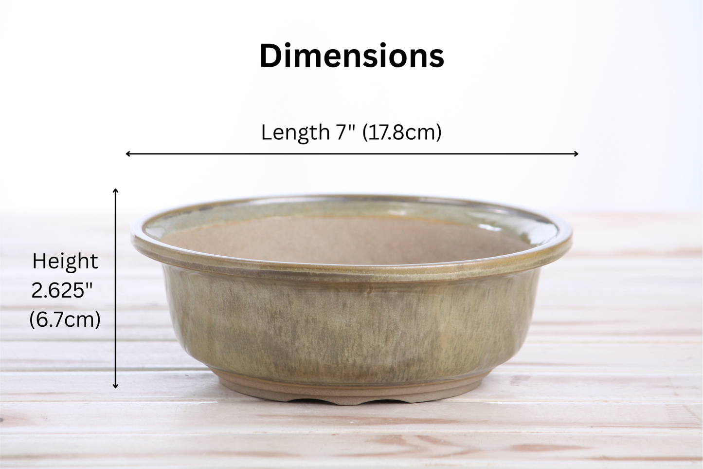 Willow Bonsai Ceramics Round Bonsai Pot 7 Inch – Round Ceramic Bonsai & Succulent Planter with Accentuated Rim and Sculpted Foot Ring, High‑Fired Frost‑Proof Stoneware, Handmade in USA (Copenhagen)