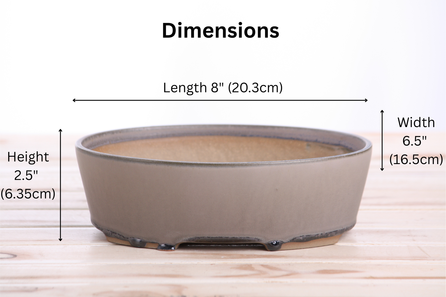 Willow Bonsai Ceramics Oval A Bonsai Pot 8 Inch – Straight‑Sided Oval Ceramic Bonsai & Succulent Planter, High‑Fired Frost‑Proof Stoneware with Drainage & Wiring Holes, Handmade in USA (Ocean)