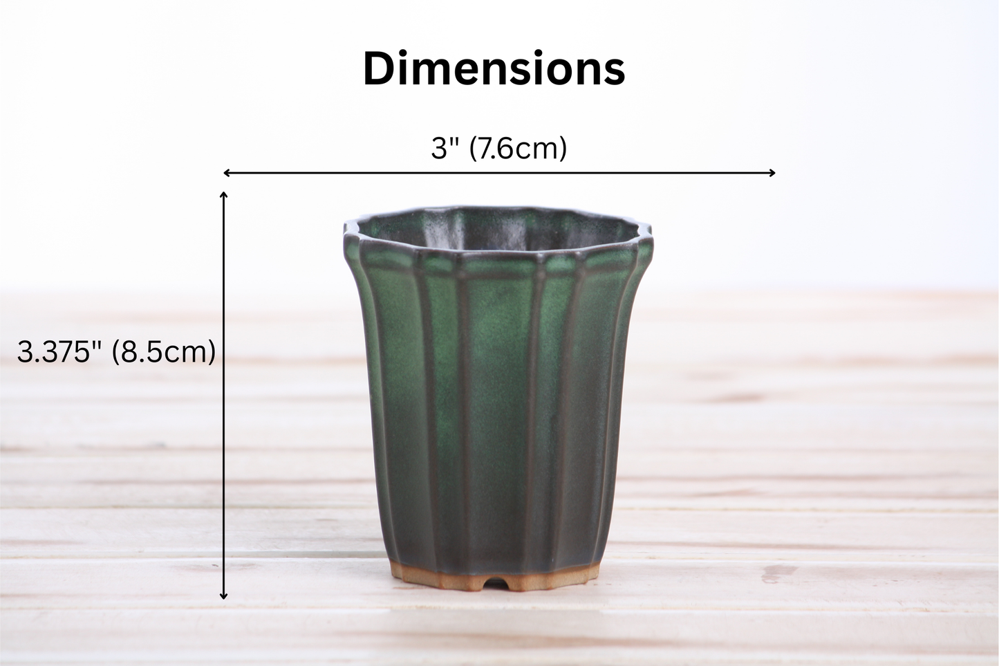 Willow Bonsai Ceramics Flower Design Cascade Bonsai Pot 3 Inch – Elegant Tall Ceramic Bonsai & Succulent Planter, High‑Fired Frost‑Proof Stoneware with Drainage & Wiring Holes, Handmade in USA (Avocado)