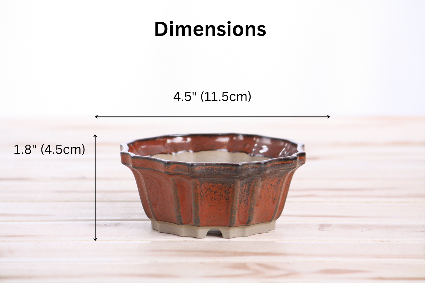 Willow Bonsai Ceramics Flower Design Bonsai Pot 4.5 Inch – Elegant Ceramic Bonsai & Succulent Planter, High‑Fired Frost‑Proof Stoneware with Drainage & Wiring Holes, Handmade in USA (Sunset)