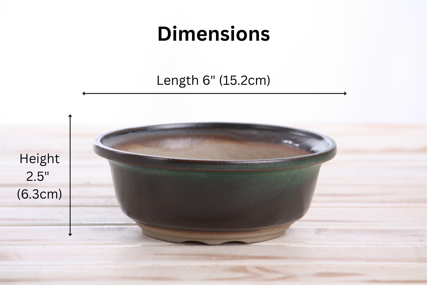 Willow Bonsai Ceramics Round Bonsai Pot 6 Inch – Round Ceramic Bonsai & Succulent Planter with Accentuated Rim and Sculpted Foot Ring, High‑Fired Frost‑Proof Stoneware, Handmade in USA (Avocado)